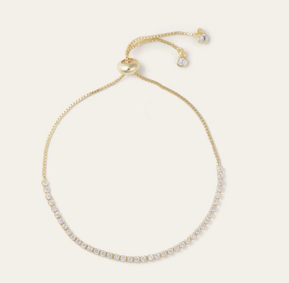 Diamond Chain Gold Slider Tennis Bracelet