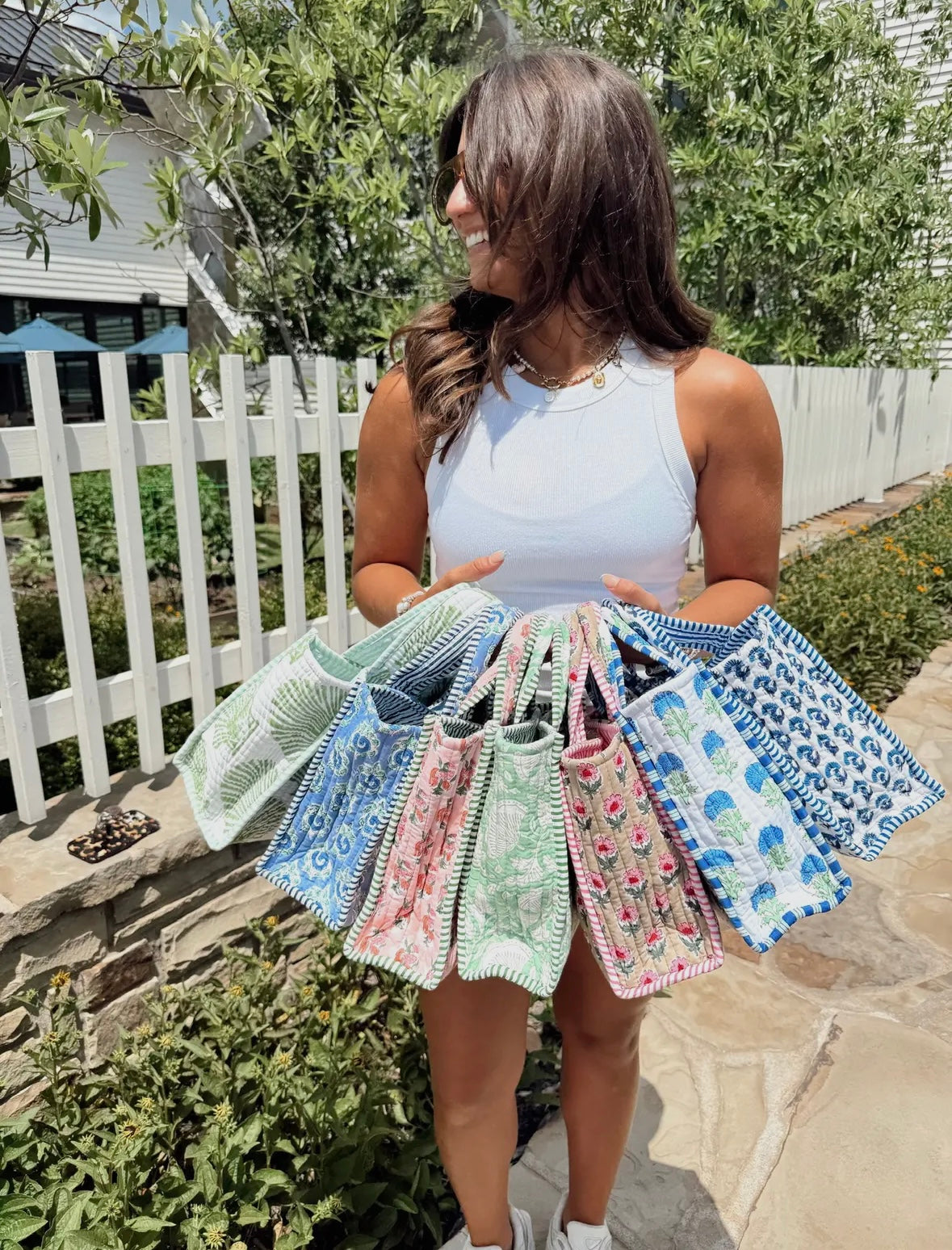 Blair Quilted Mini Tote Bag - Seaside Shells