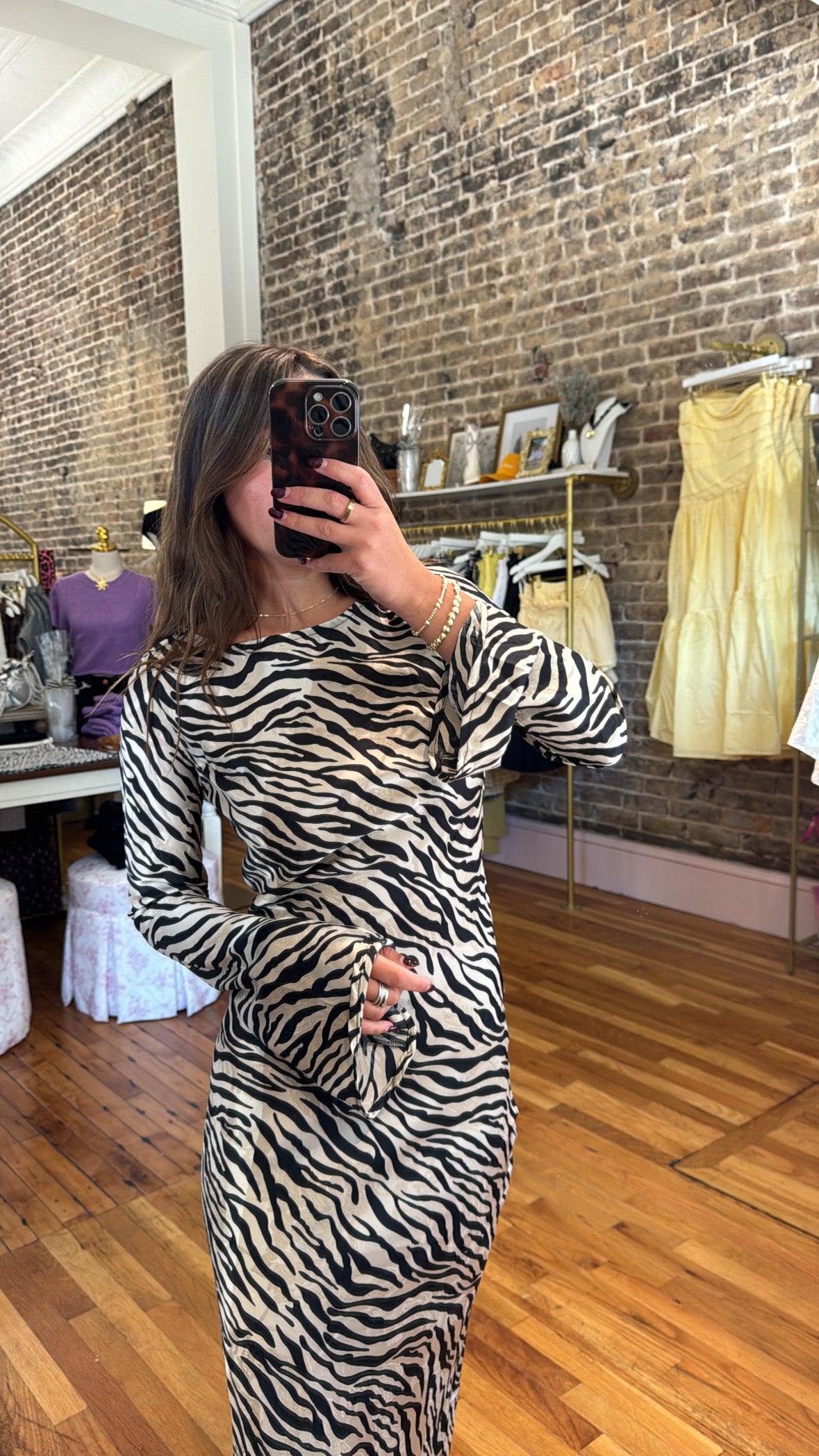 Georgie Satin Maxi Dress - Zebra