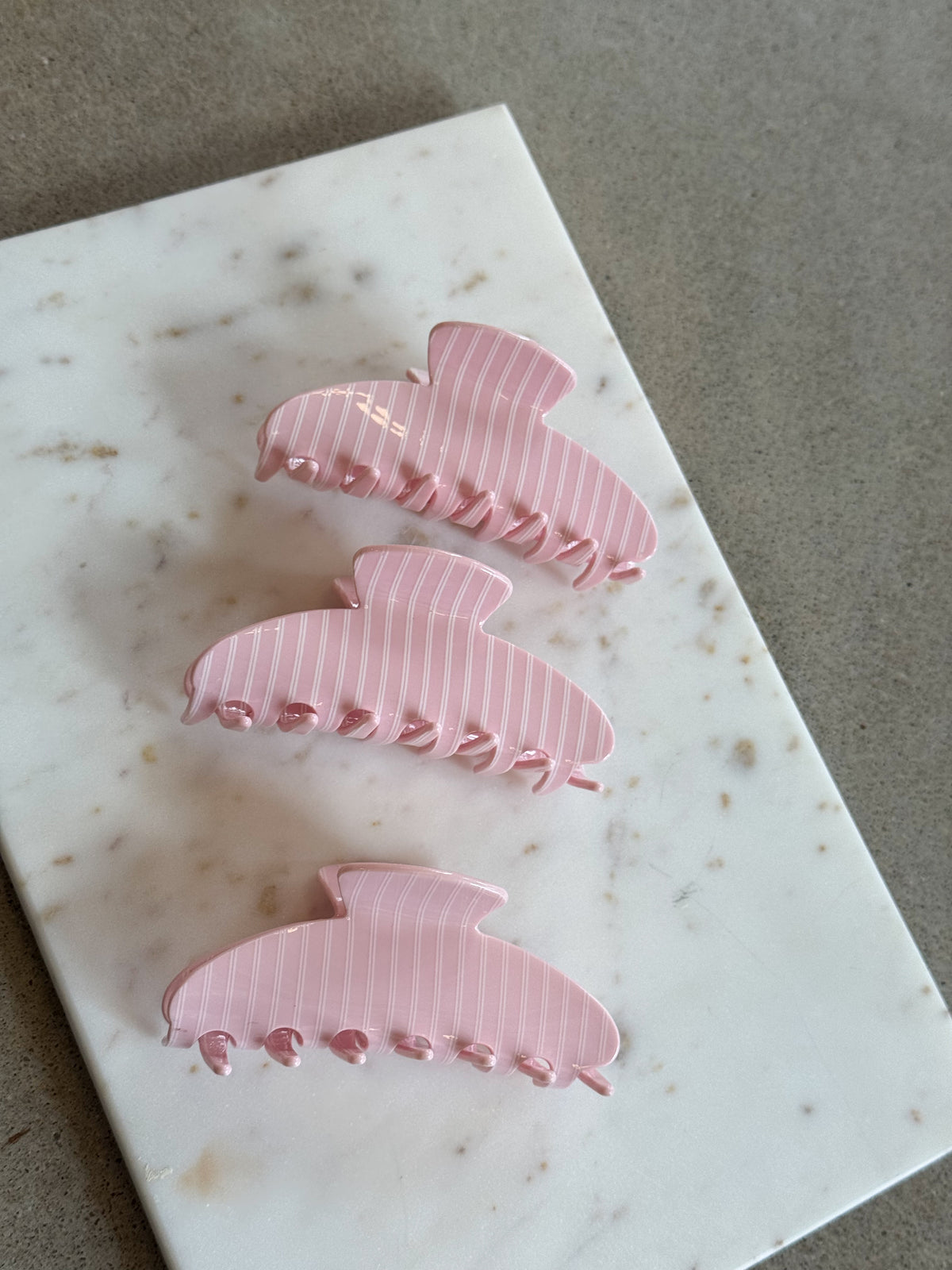 Coastal Summer Stripe Hair Claw - Pink