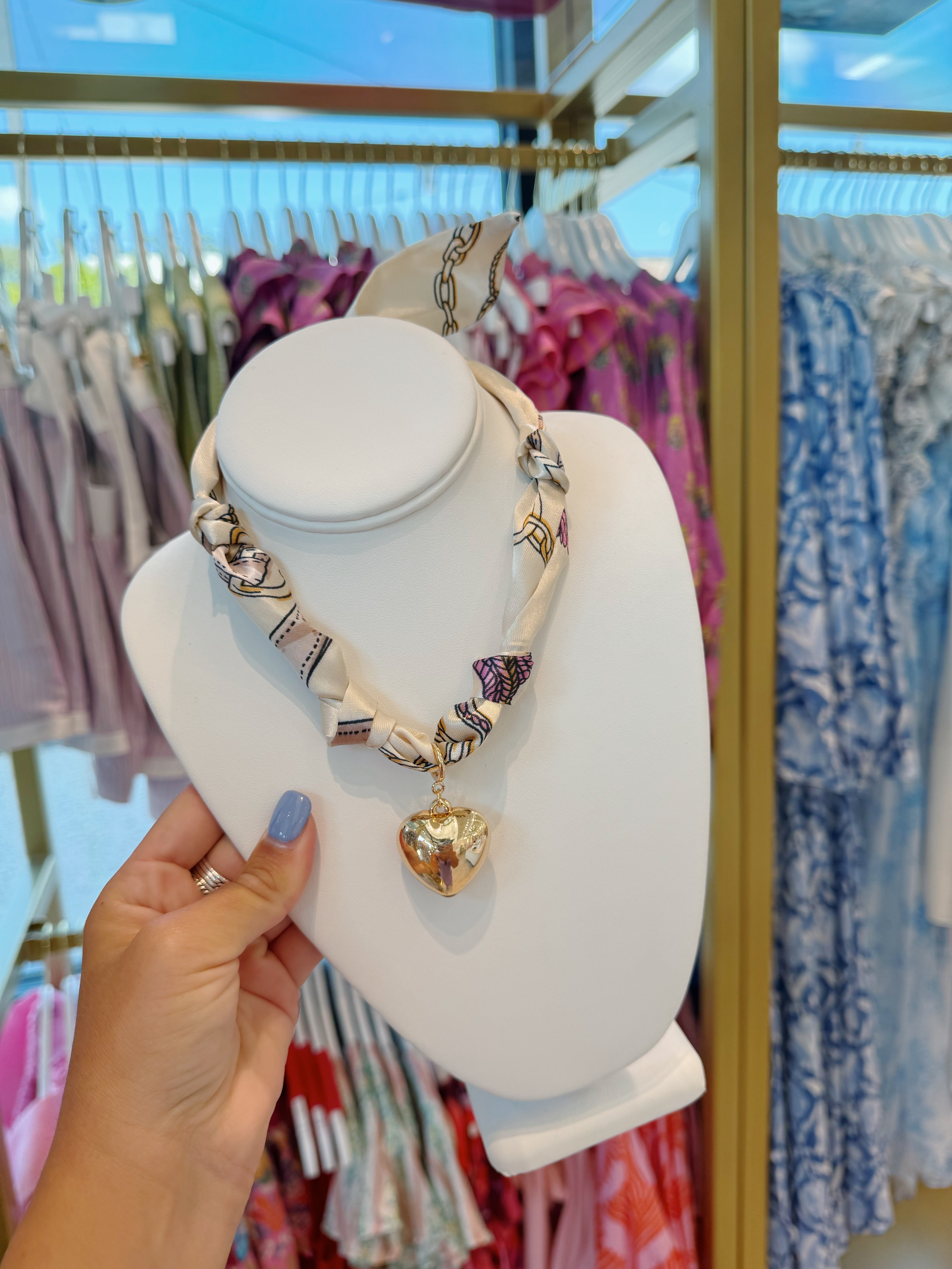 Serenity Scarf Heart Necklace