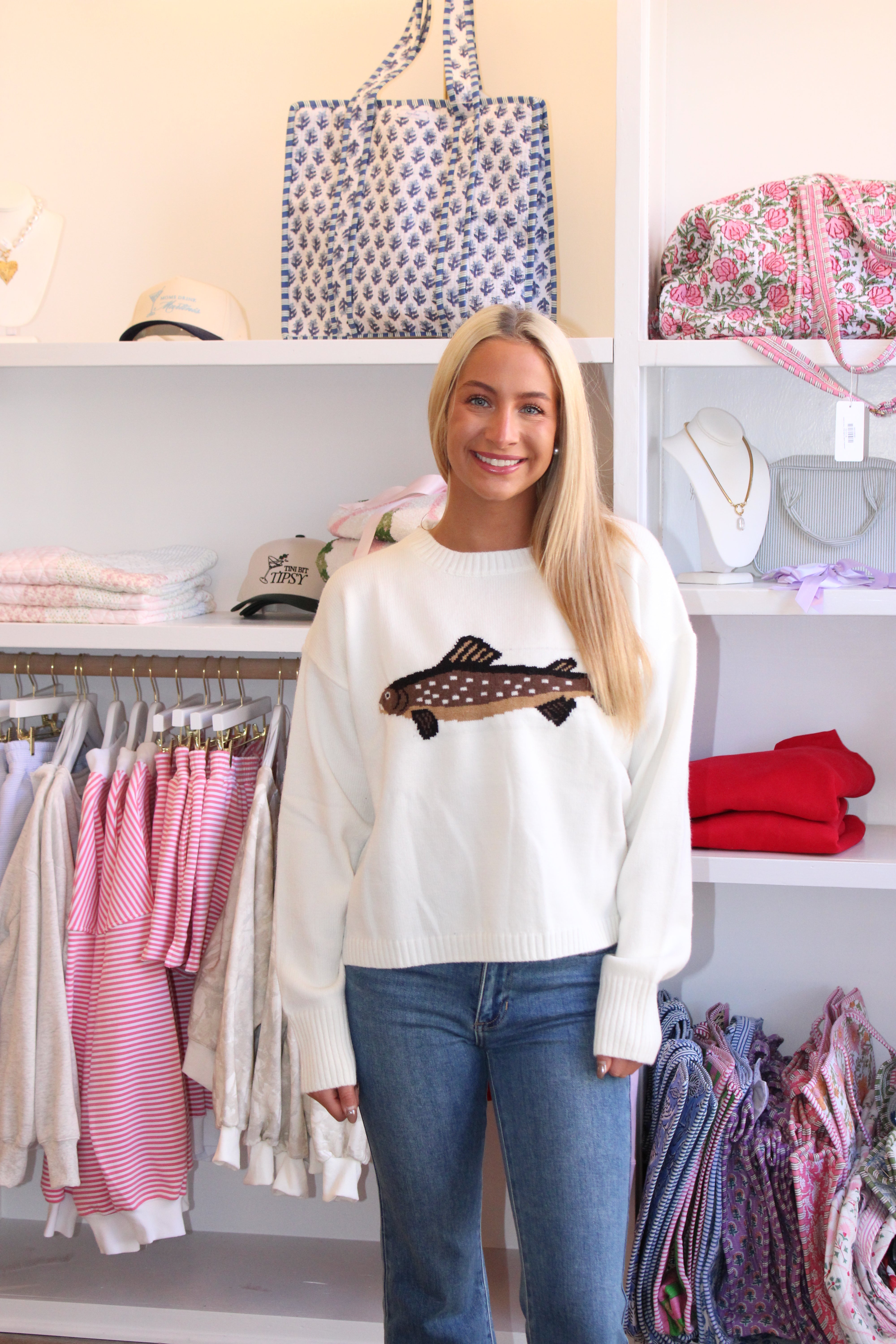 Ocean Fisherman Sweater - White