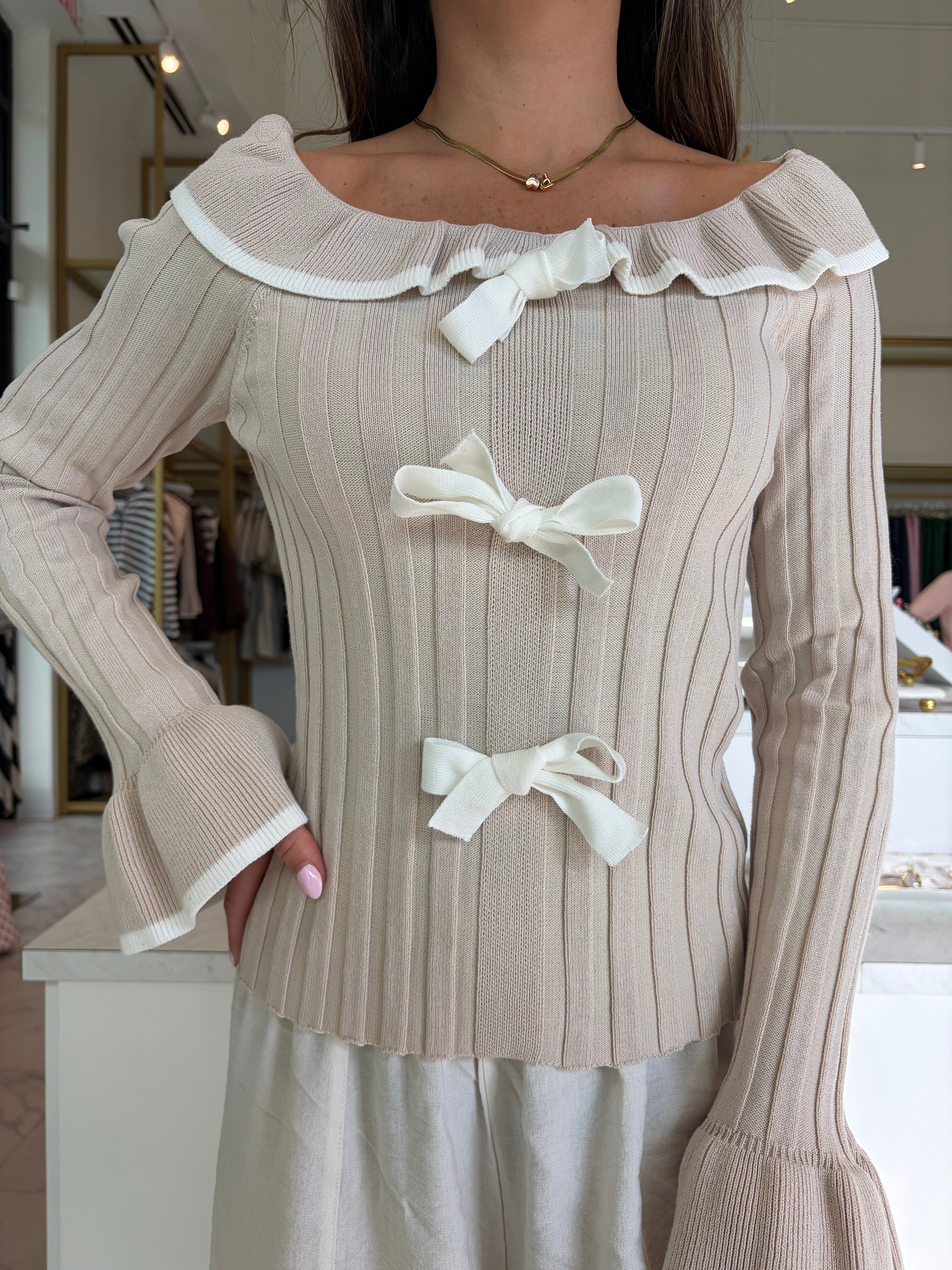 Pumpkin Spice Sweater Top - Taupe