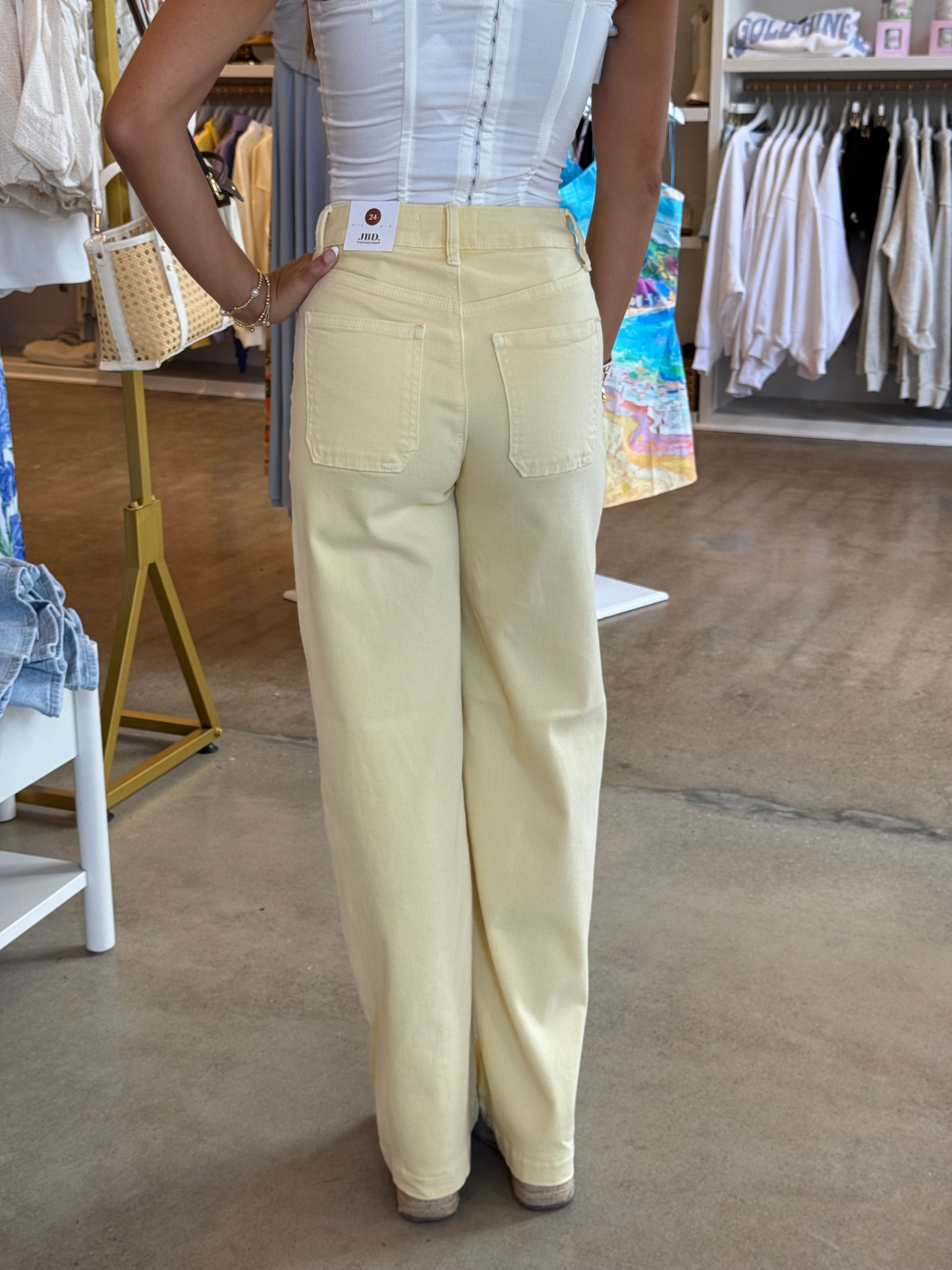 Sunshine Patch Pocket Wide Leg Denim