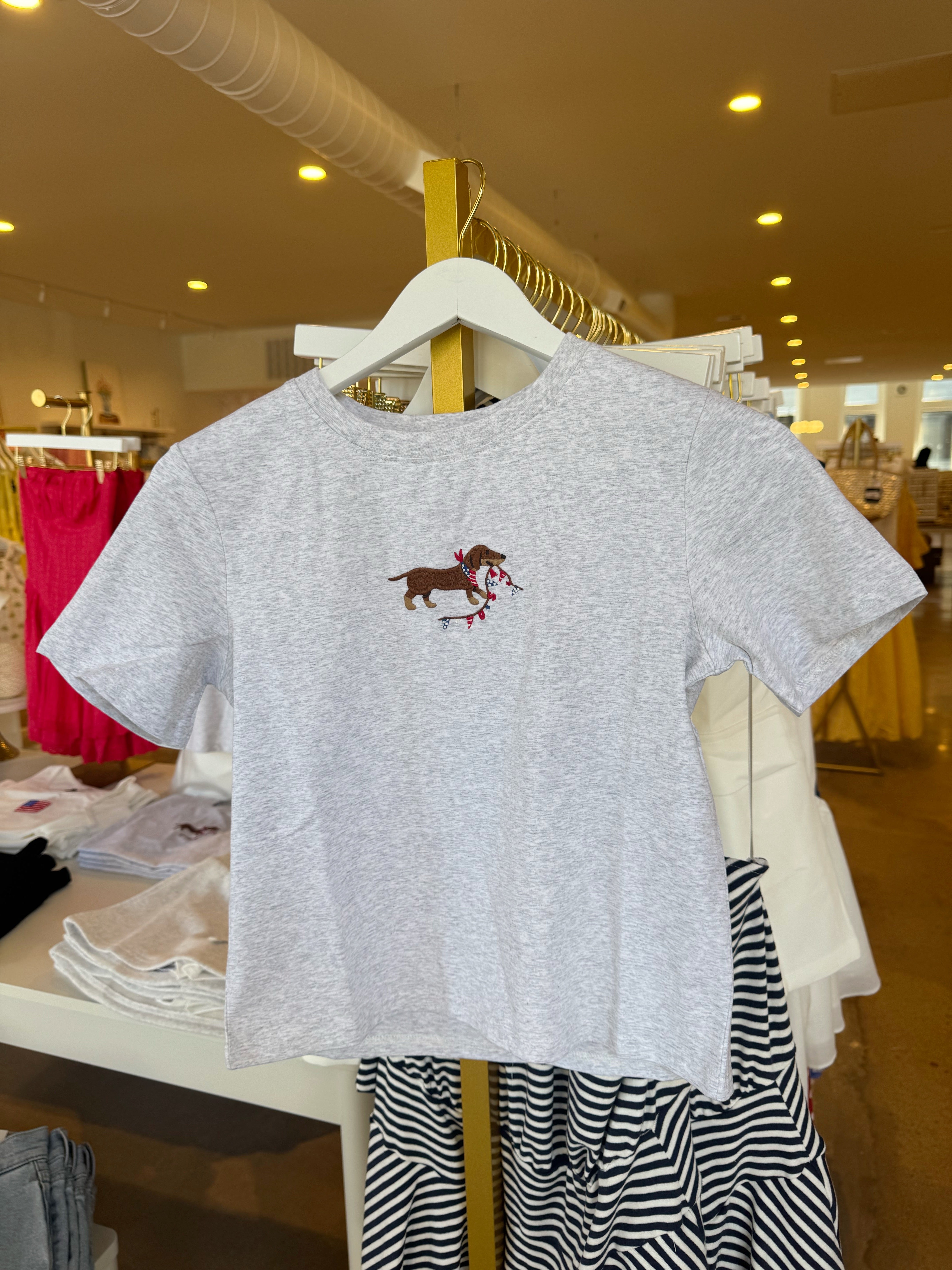 Pawty In The USA Soft Tee - Grey