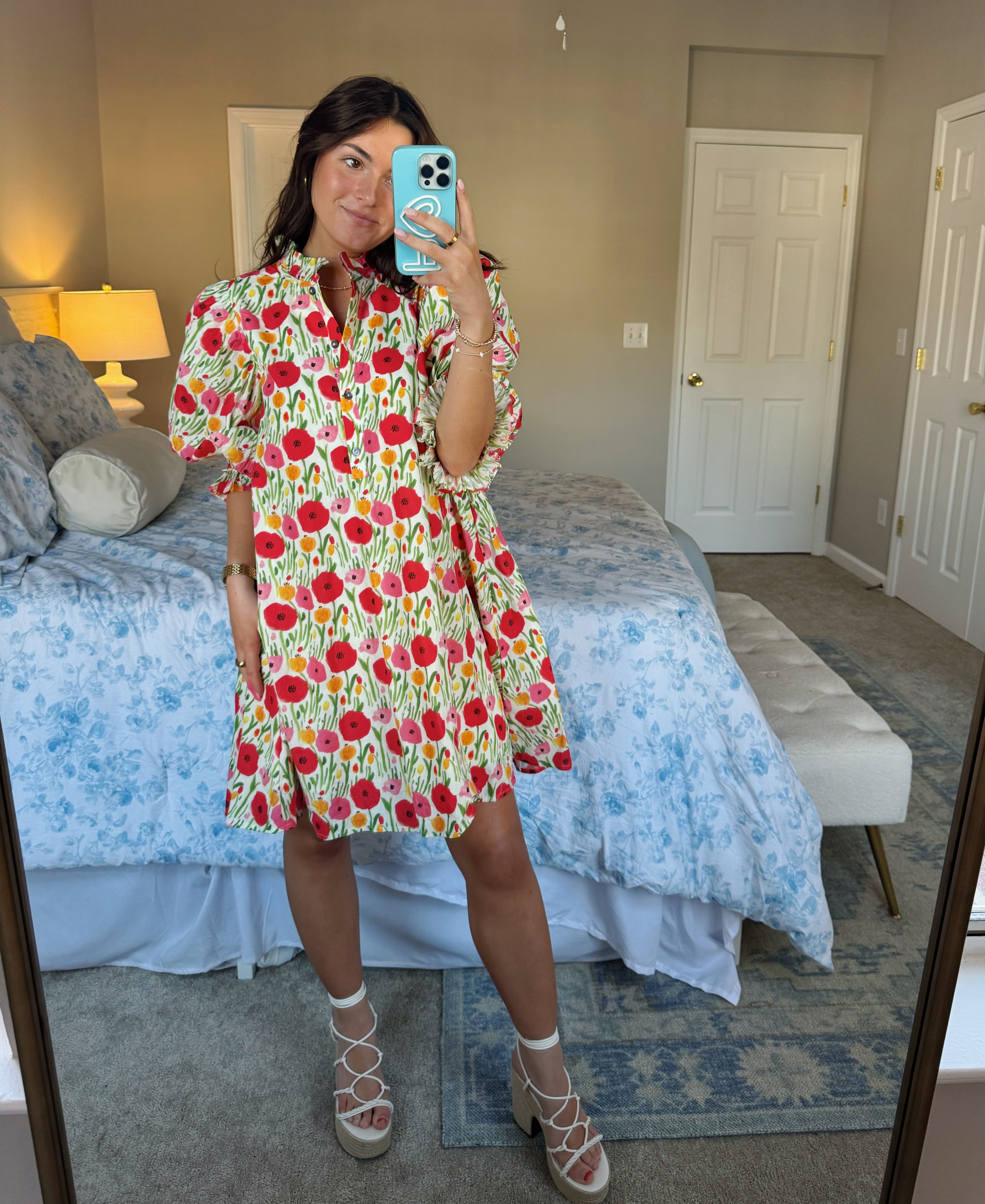 Stop And Stare Dress - Red Floral