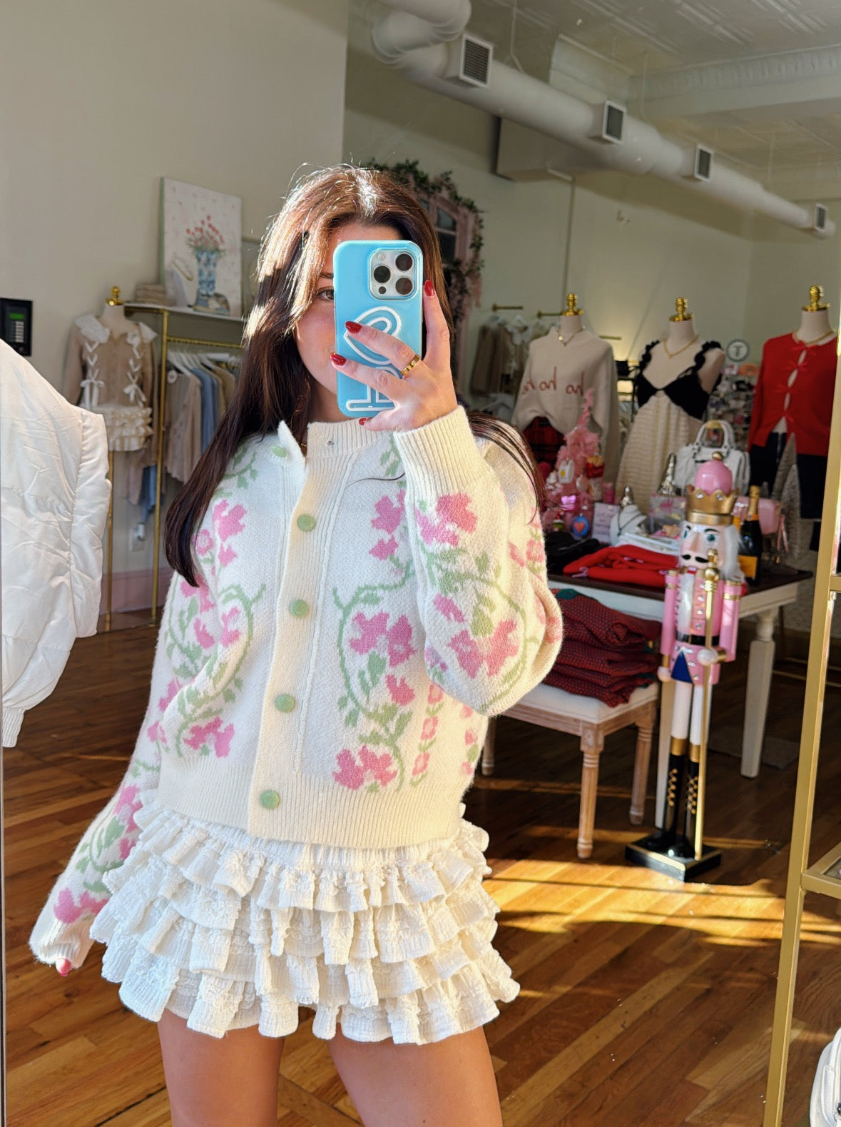 Daniella Sweater - Cream/Pink/Green