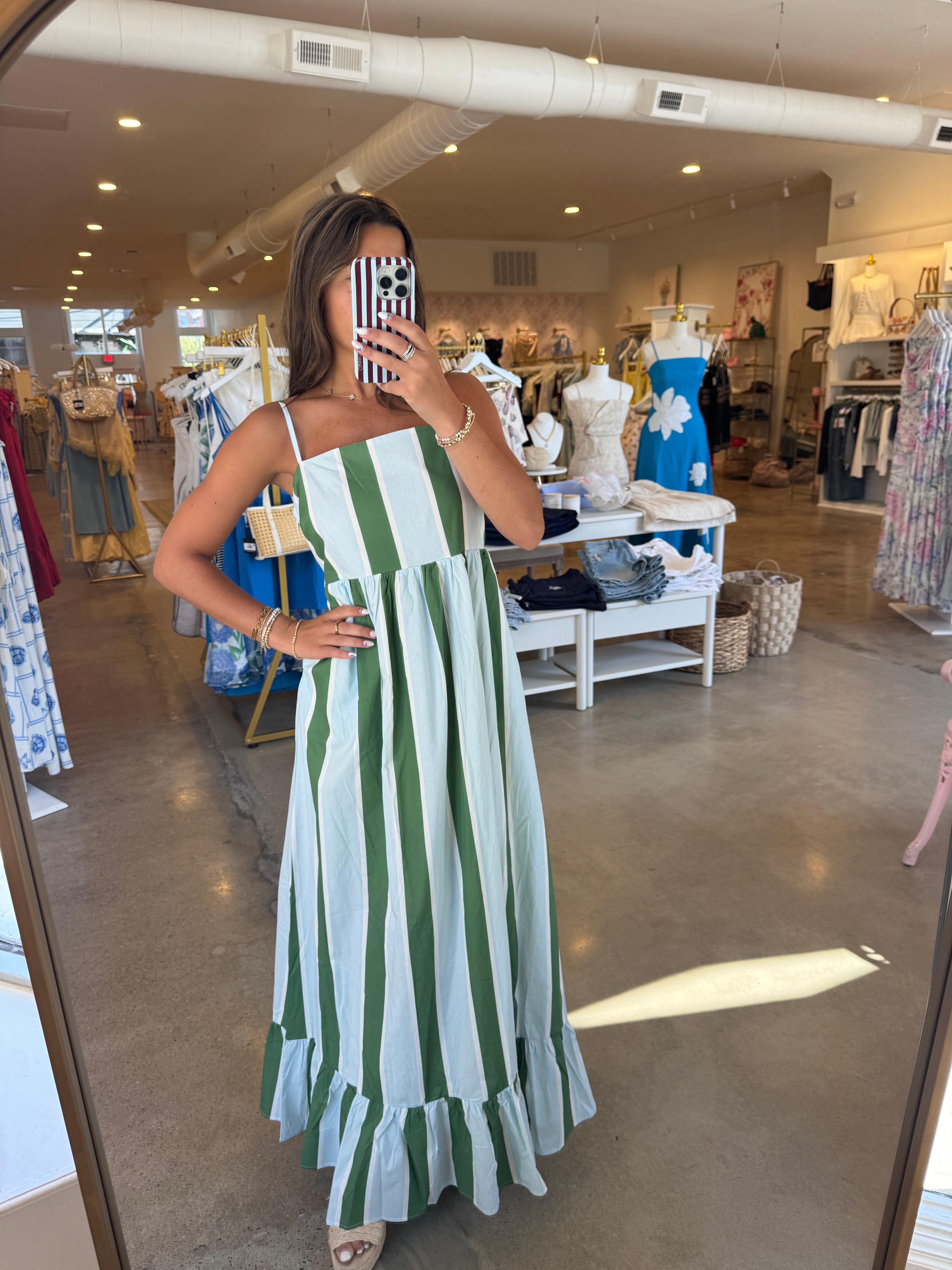 Gillian Maxi Dress - Blue & Green