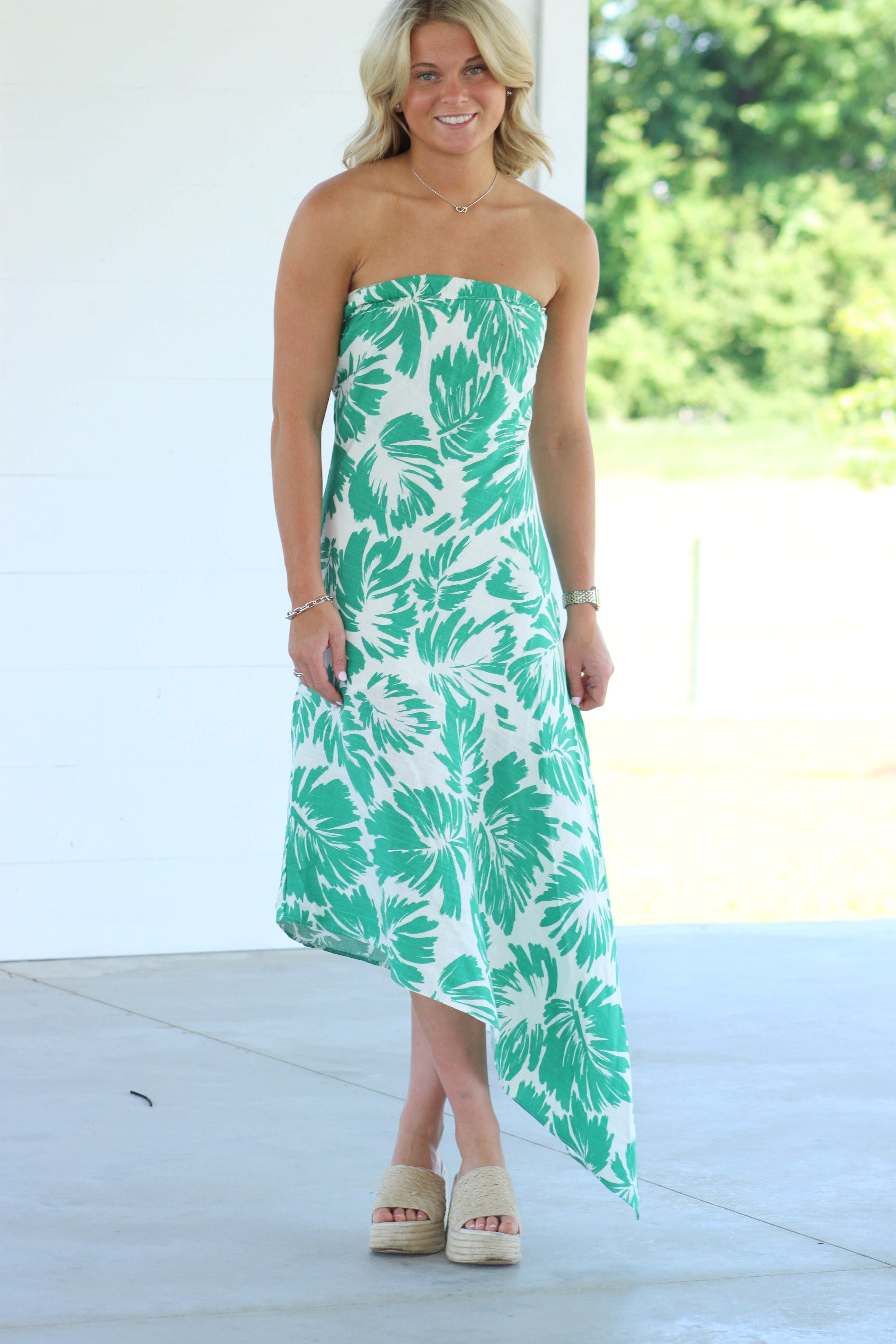 Florida Keys Midi Dress - Green