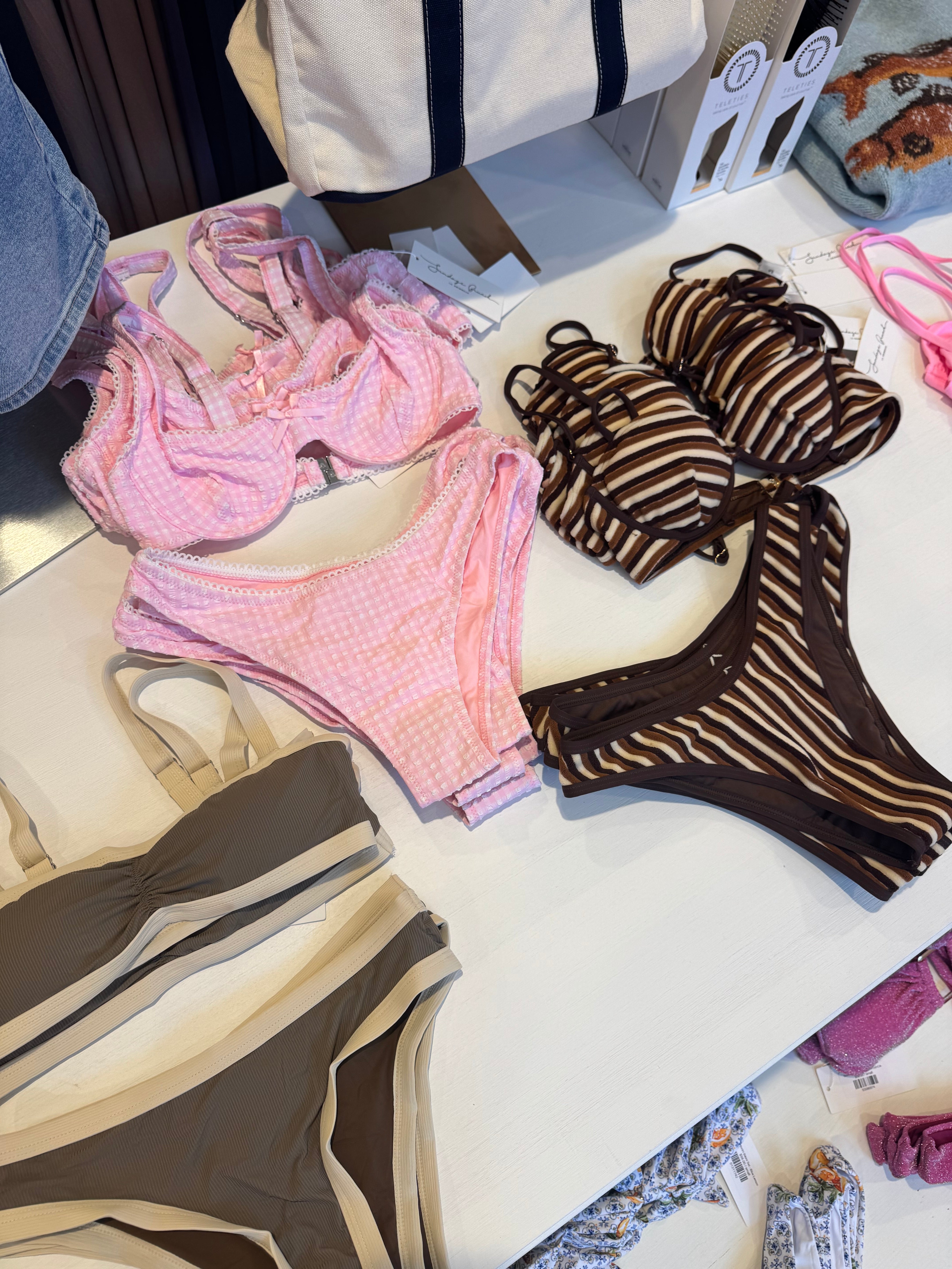 Vincent Bikini Set - Brown Terry Stripe