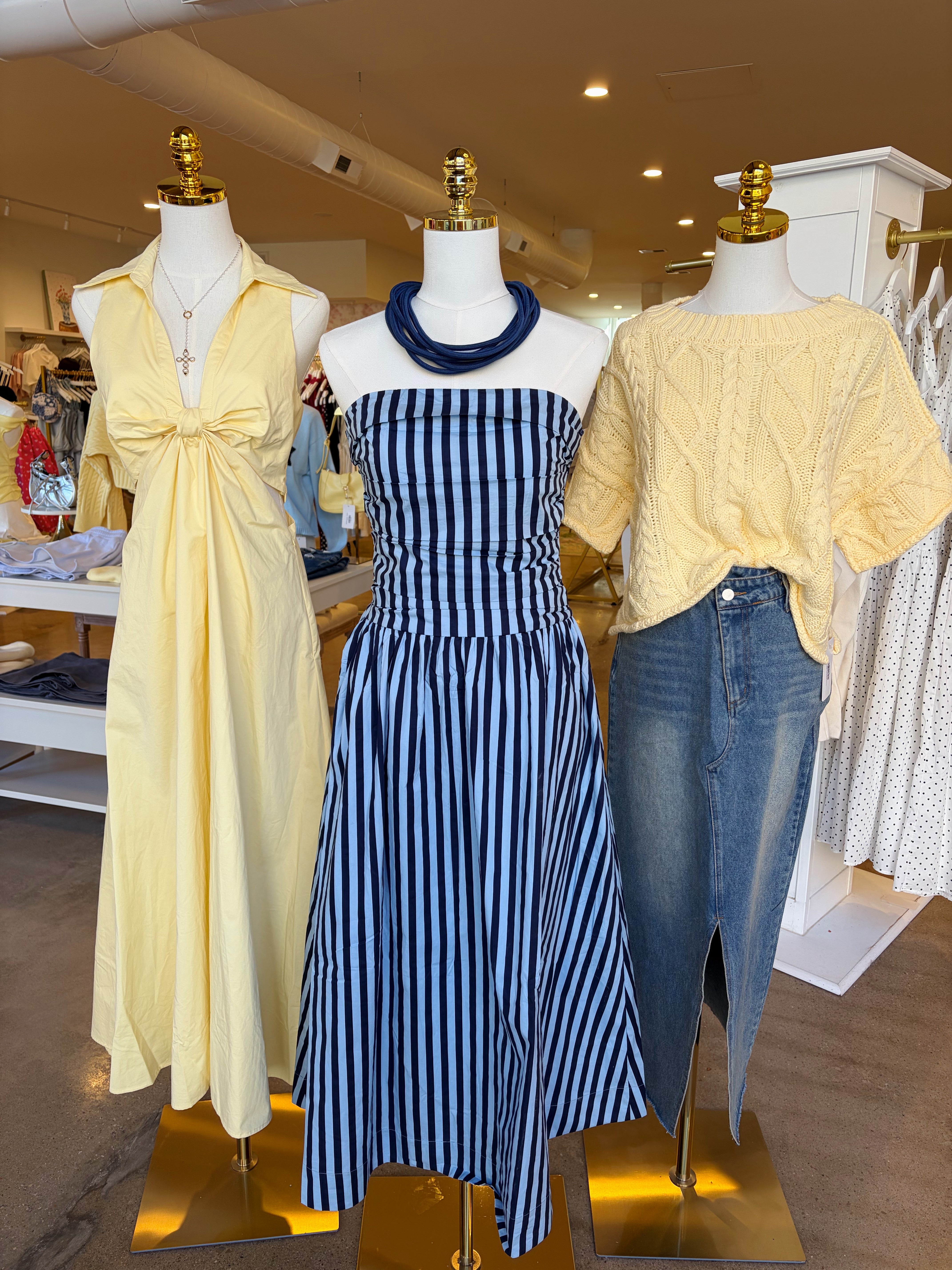 Juliette Midi Dress - Navy & Blue