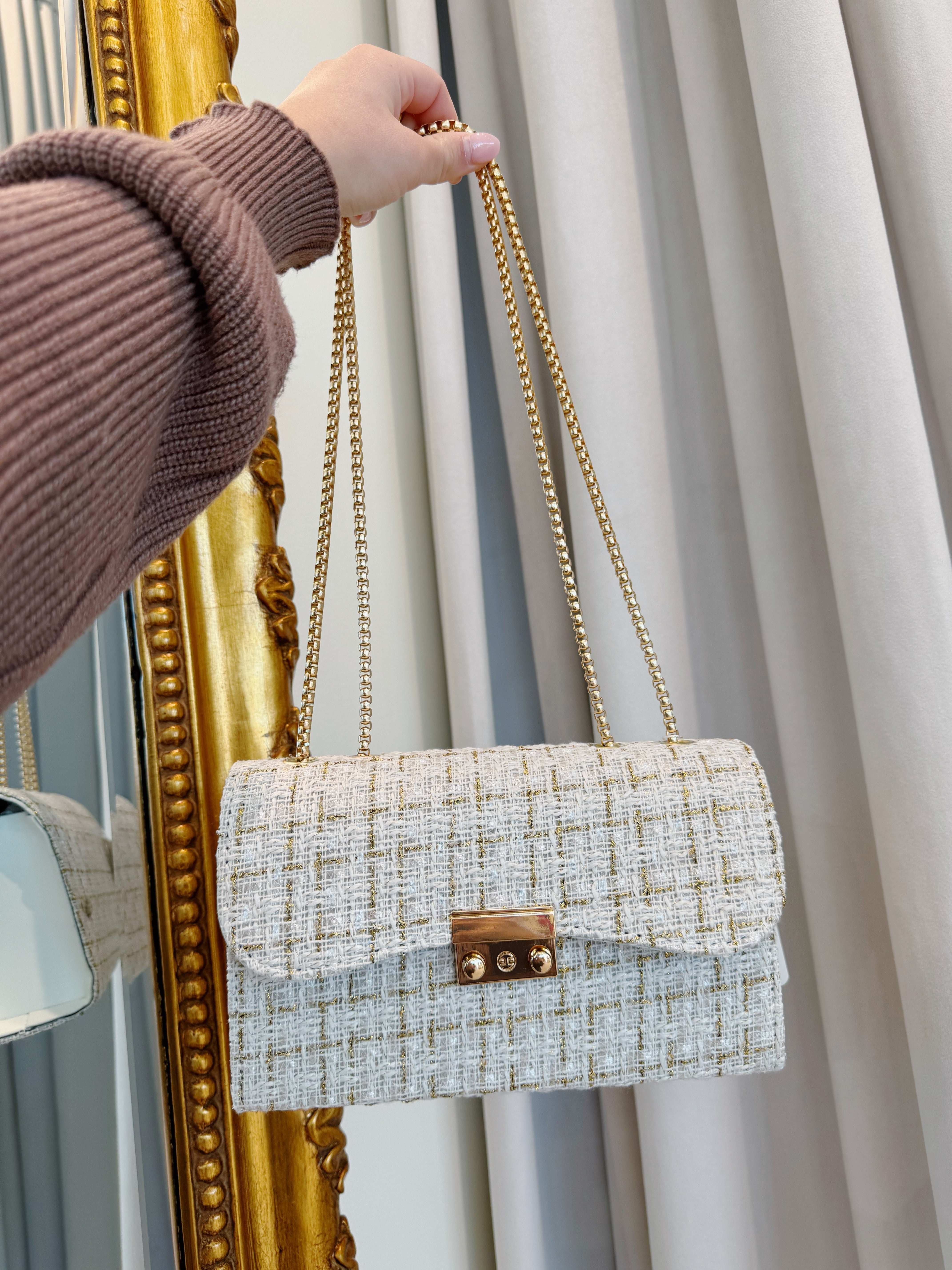 Waldorf Tweed Bag - Ivory