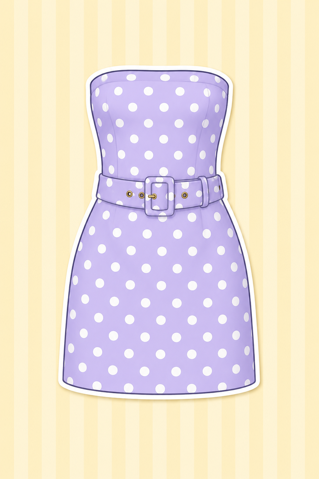 Clara Belted Mini Dress - Lavender Polka Dot