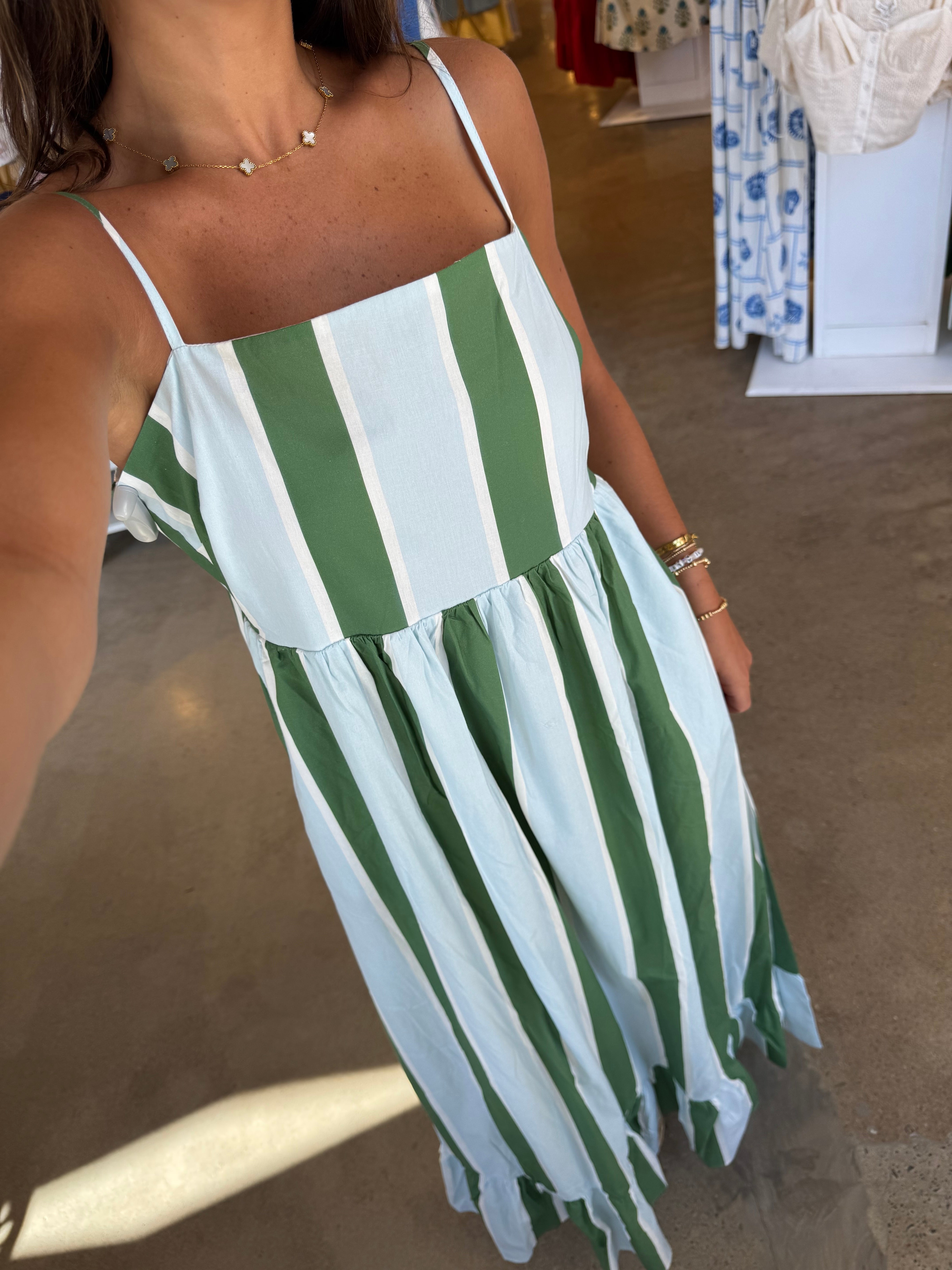 Gillian Maxi Dress - Blue & Green