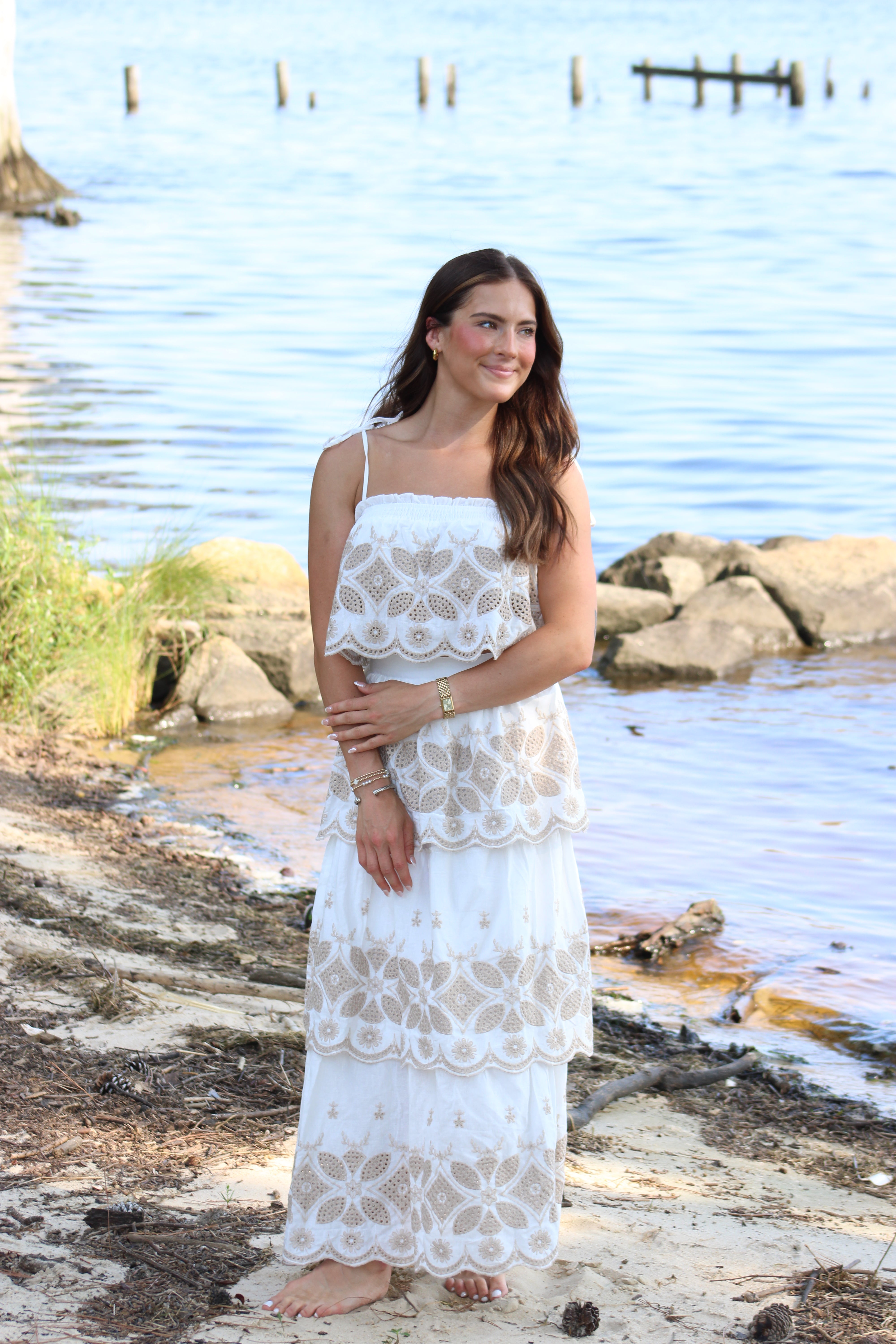 April Maxi Skirt Set - Off White