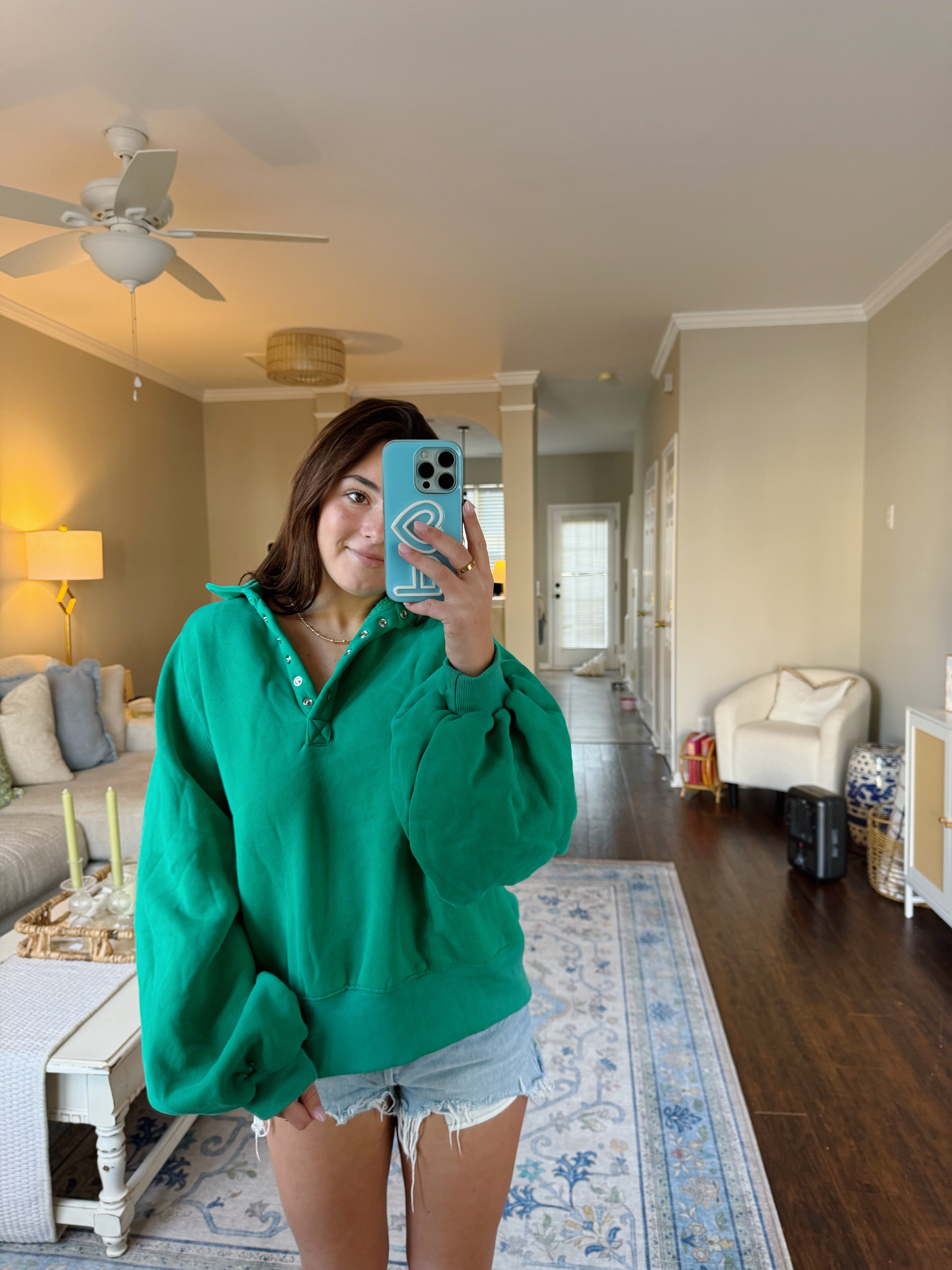 One Way Flight Pullover - Kelly Green