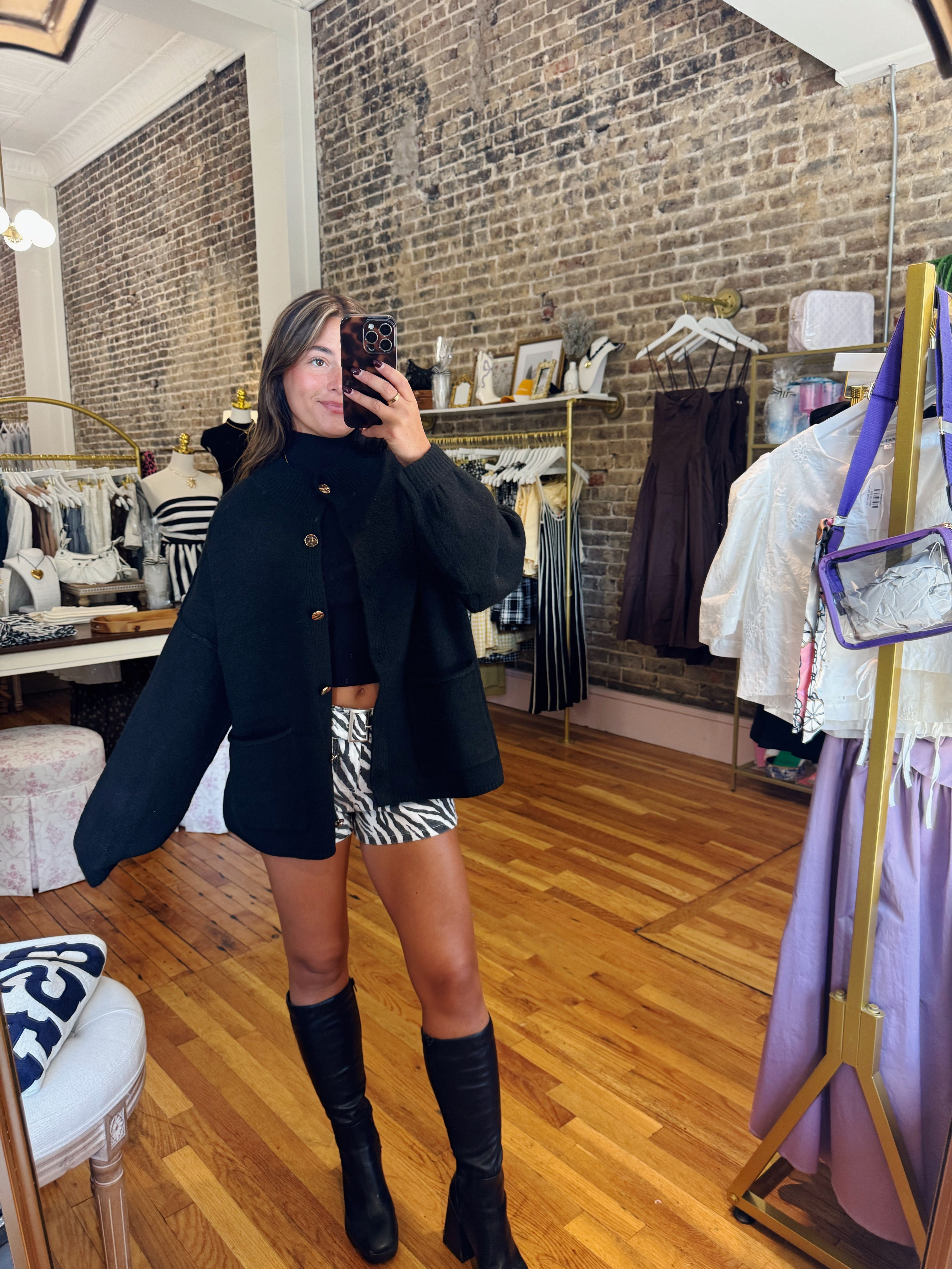Casey Oversized Loose Fit Sweater - Black