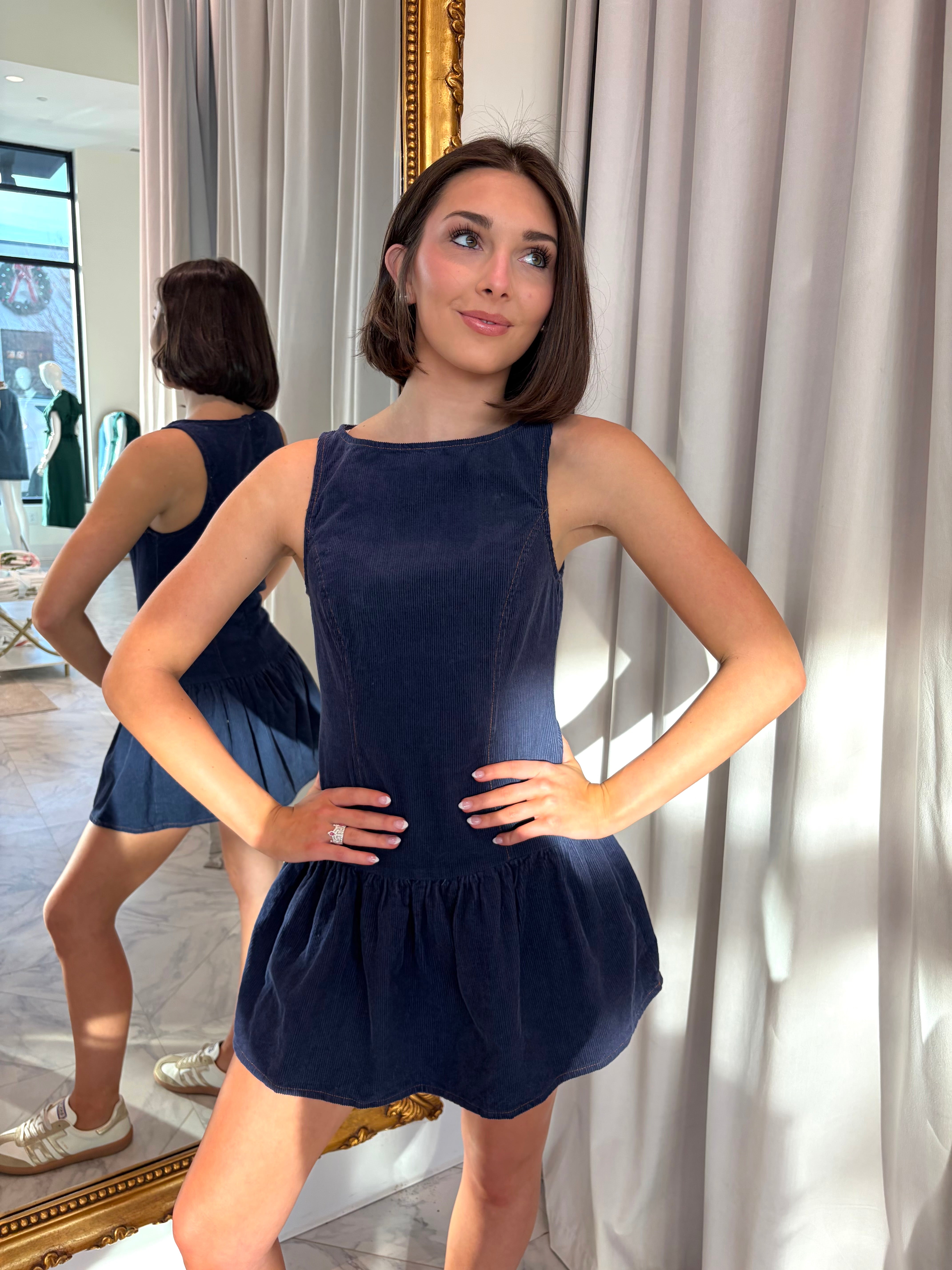 Weekend Plans Low Waist Mini Dress - Navy