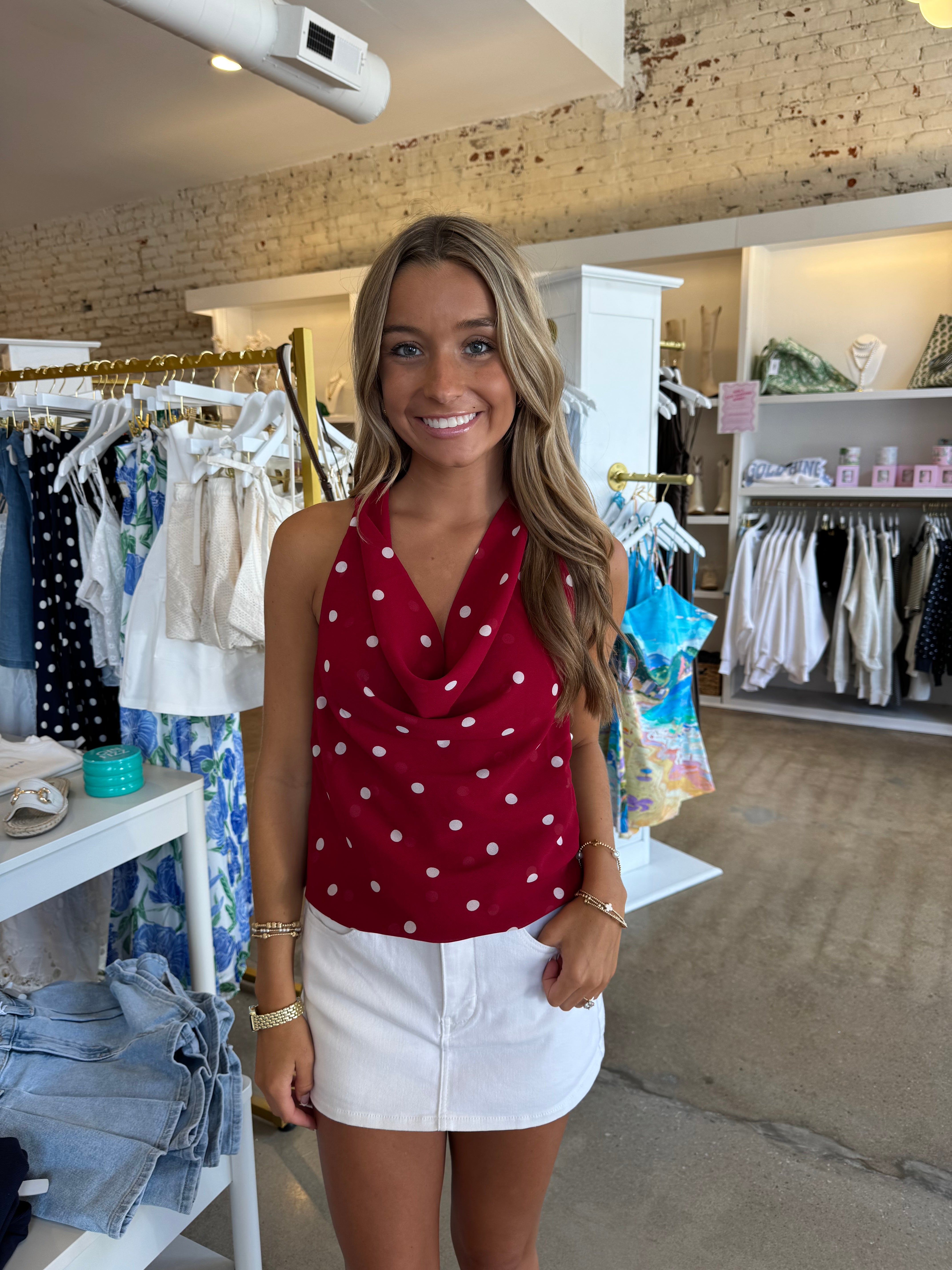 Stand By Me Top - Red Polka Dot