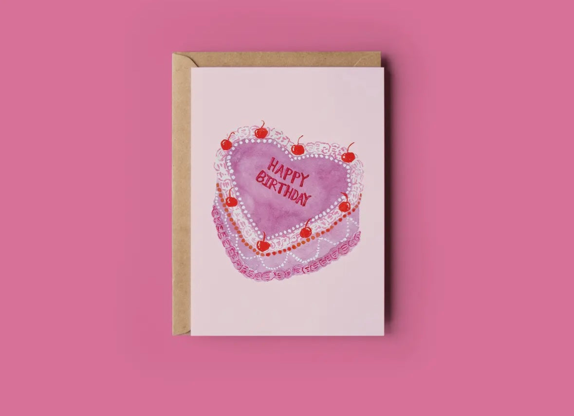 I Heart Birthdays Cake Greeting Card