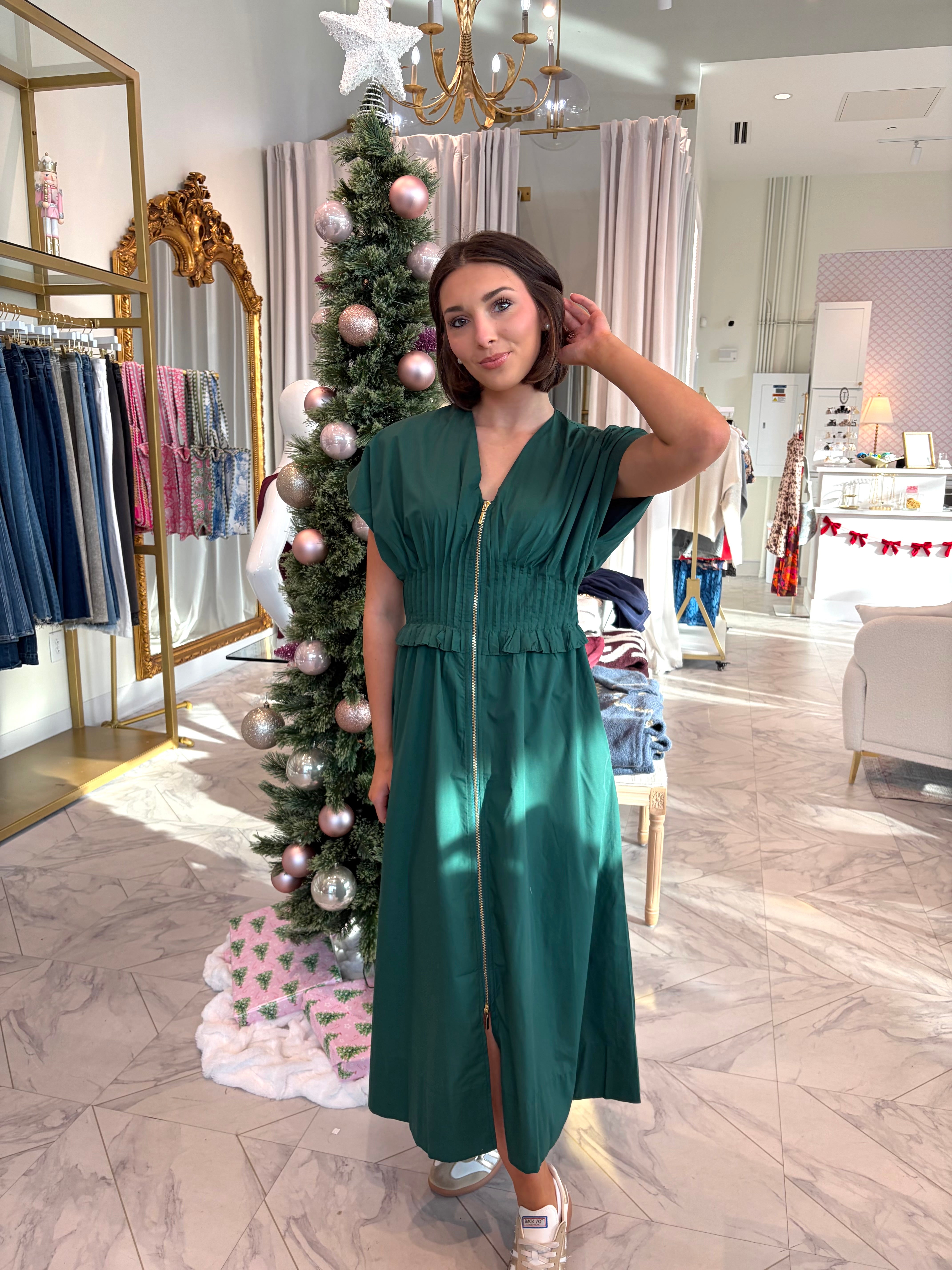 Effortless Midi Dress - Hunter Green