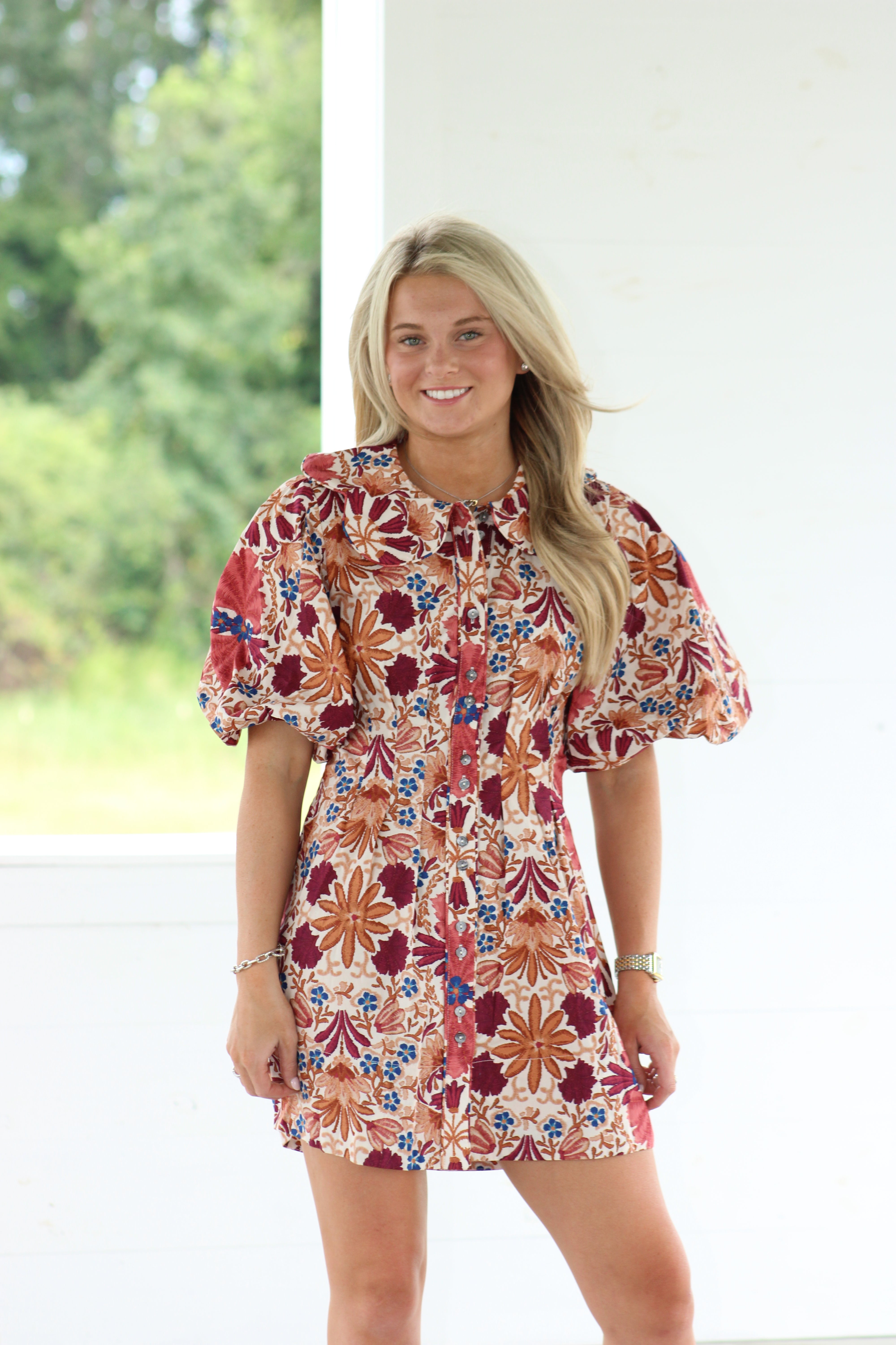Weekend Muse Mini Dress - Brown Multi