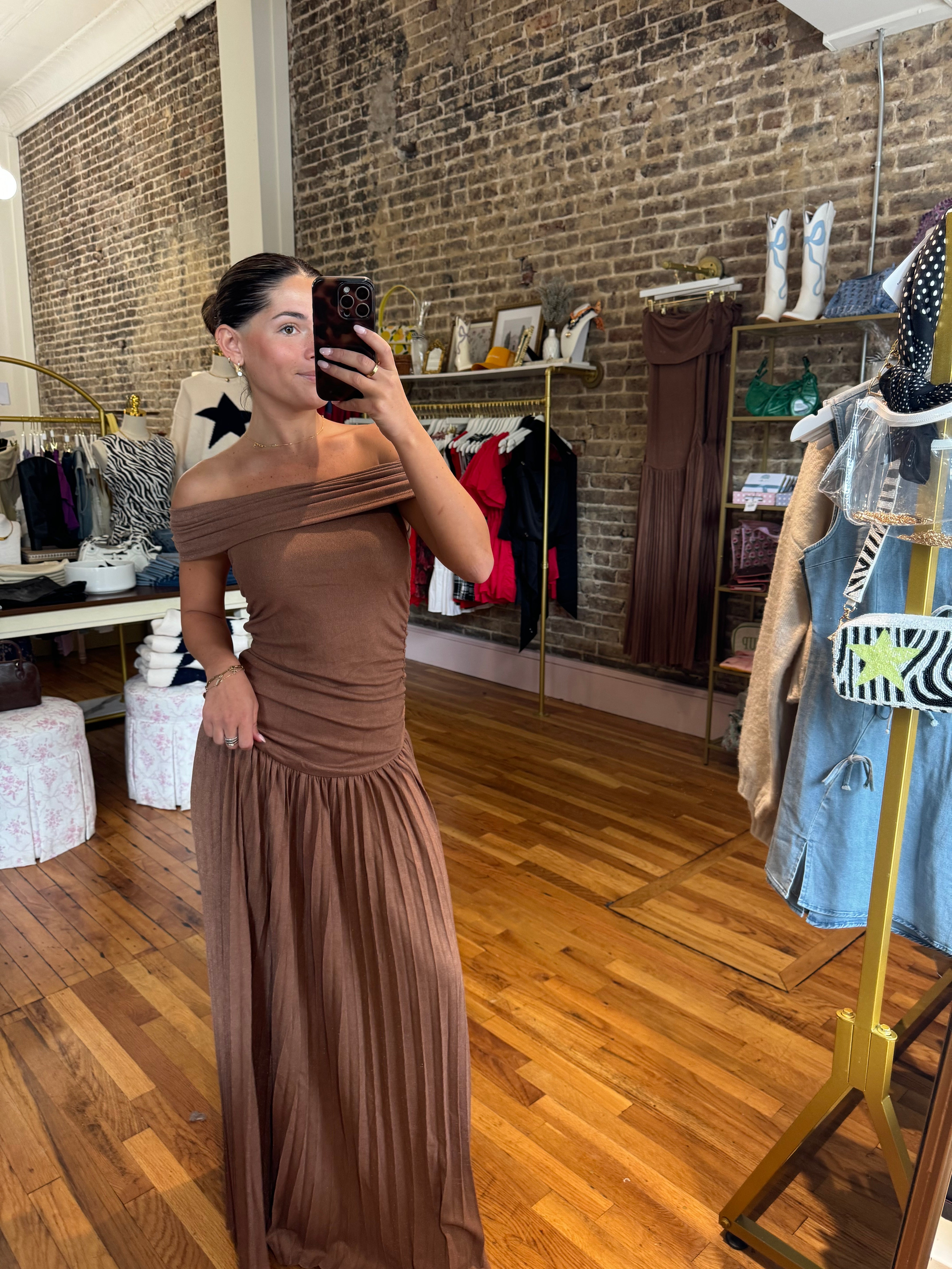 First Pour Maxi Dress - Brown