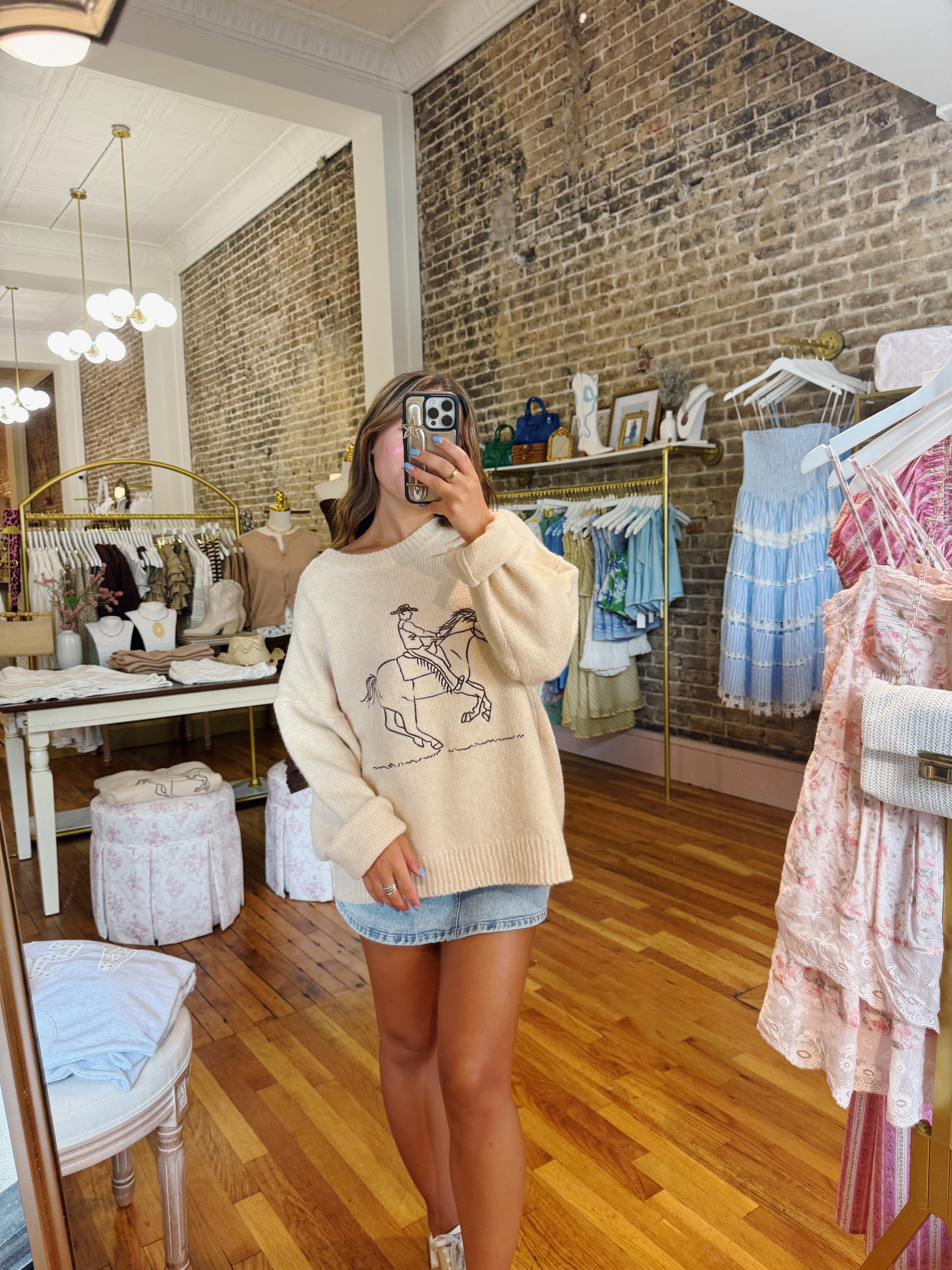 Giddy Up Lightweight Sweater - Buttercream