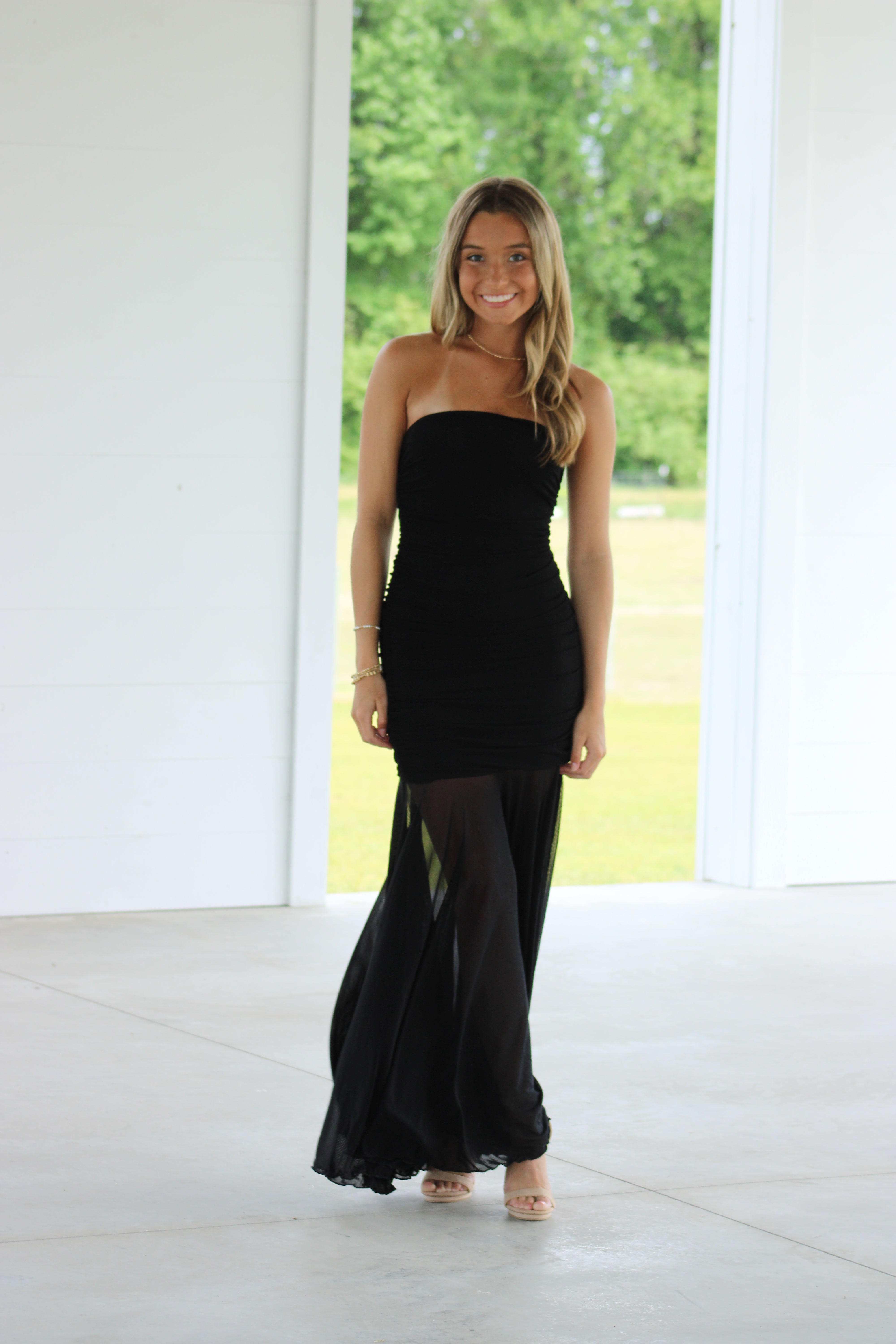One More Night Tube Midi Dress - Black