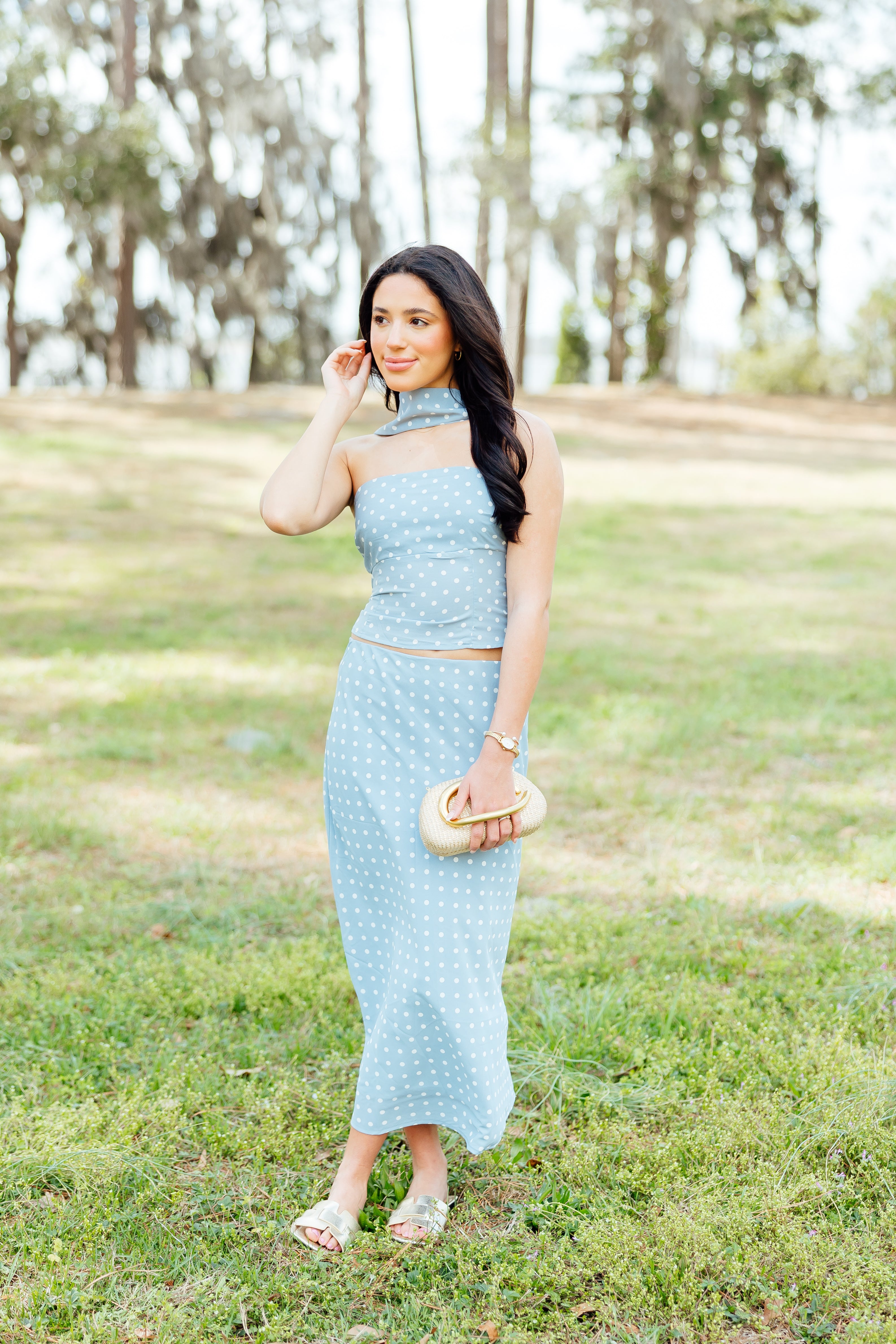 Love At Last Midi Skirt & Top Set - Blue