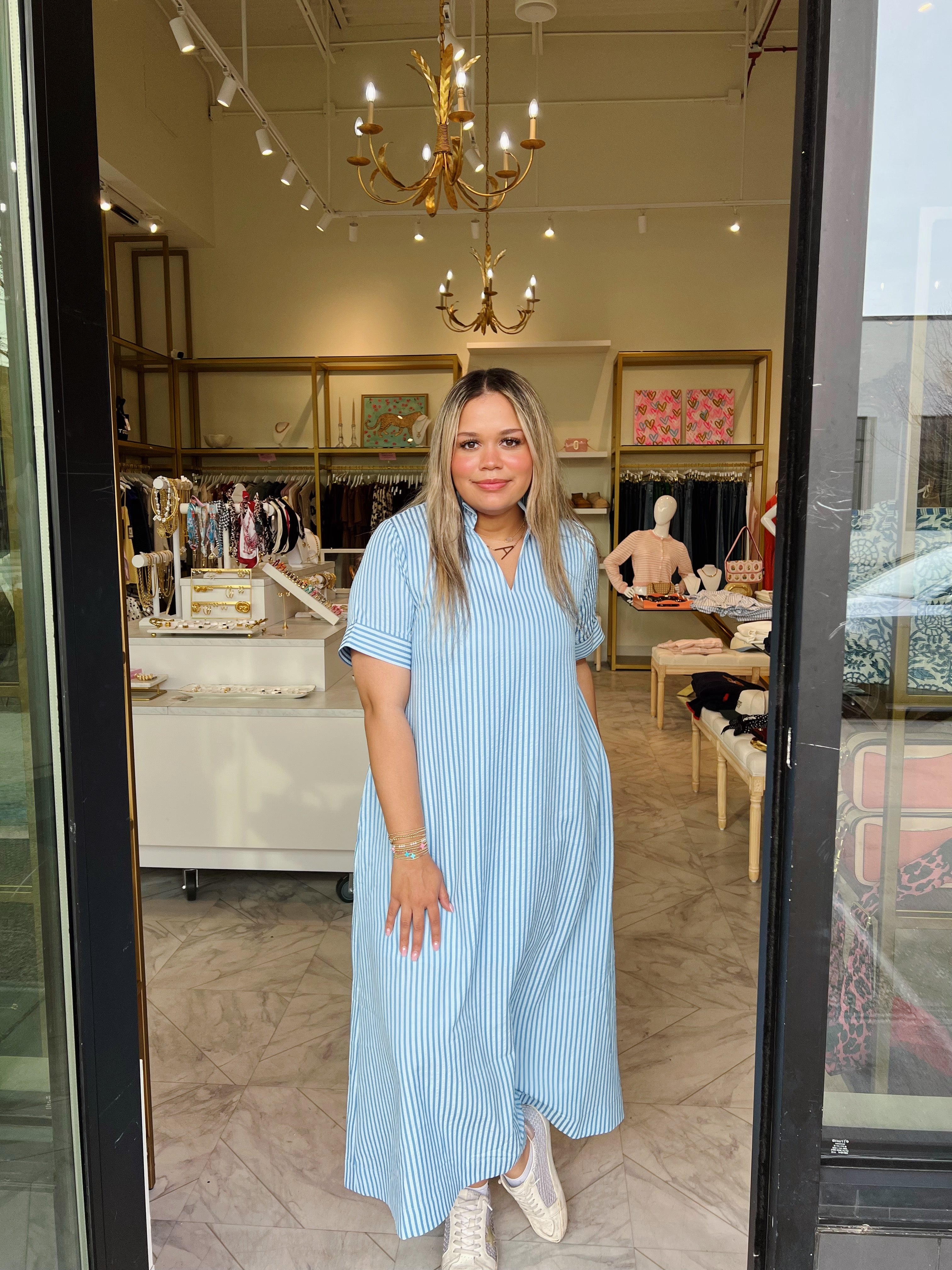 Spring Day Midi Dress - Blue