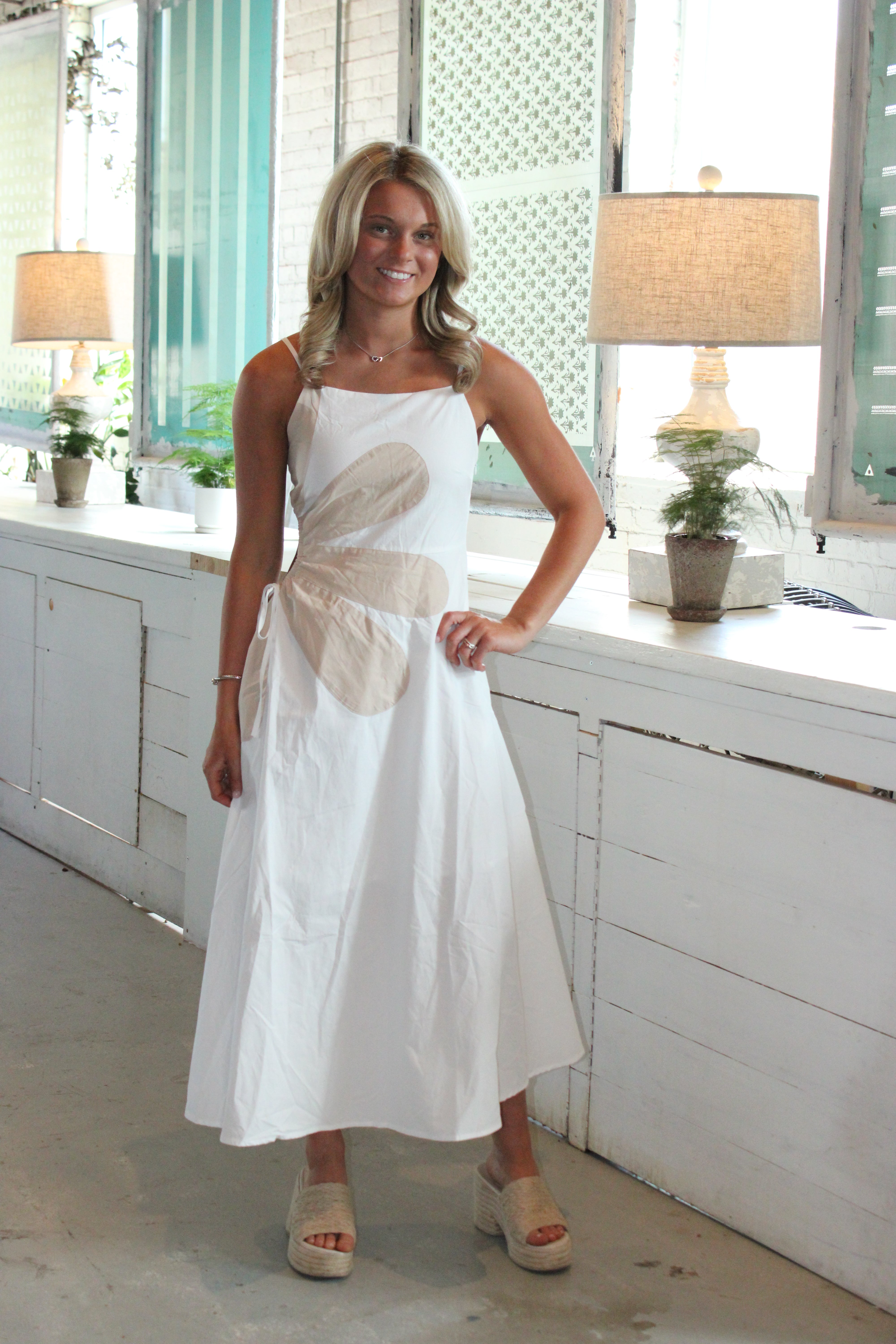 Champagne Coast Midi Dress - Off White