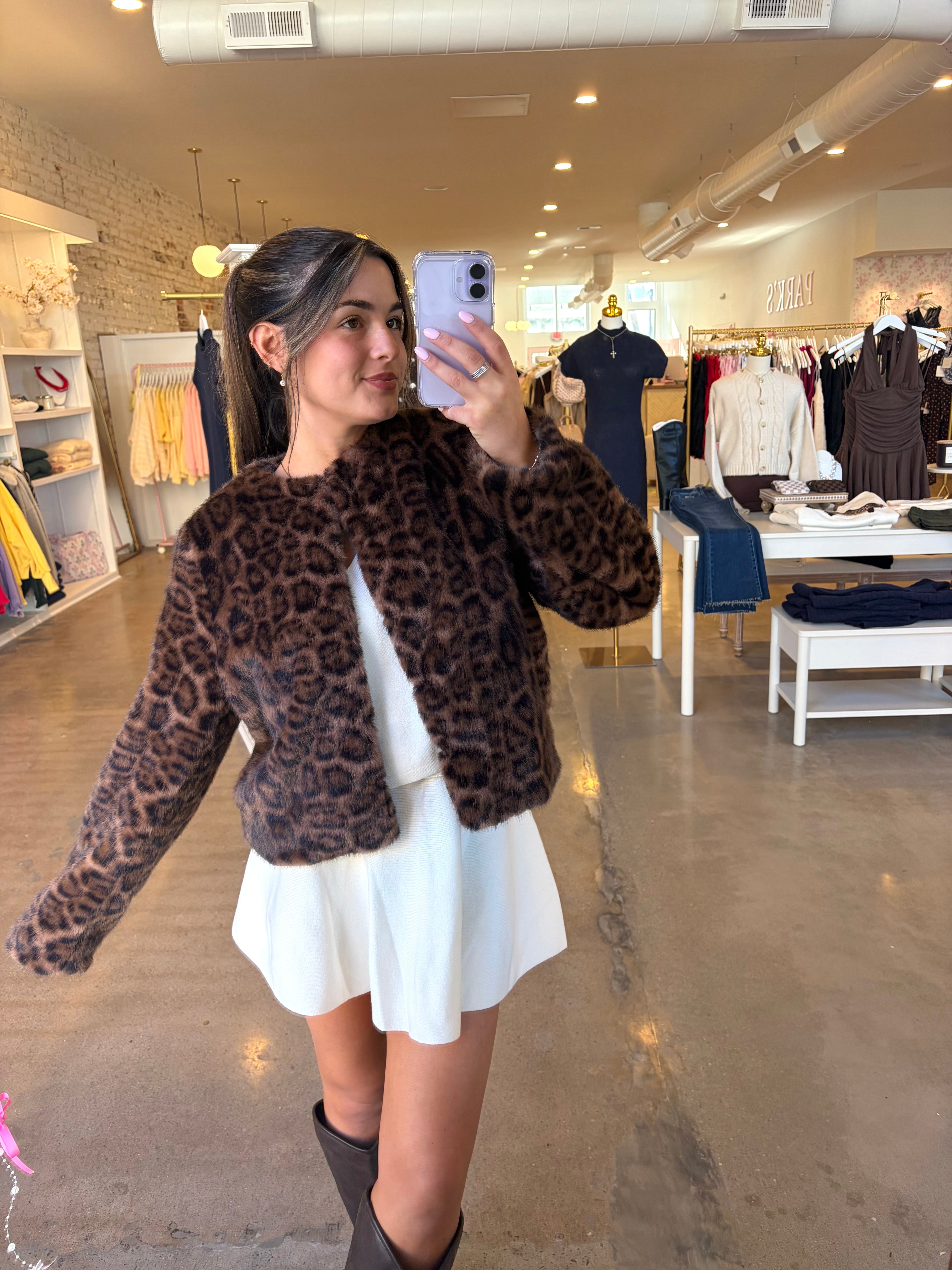 Colette Faux Fur Coat - Leopard