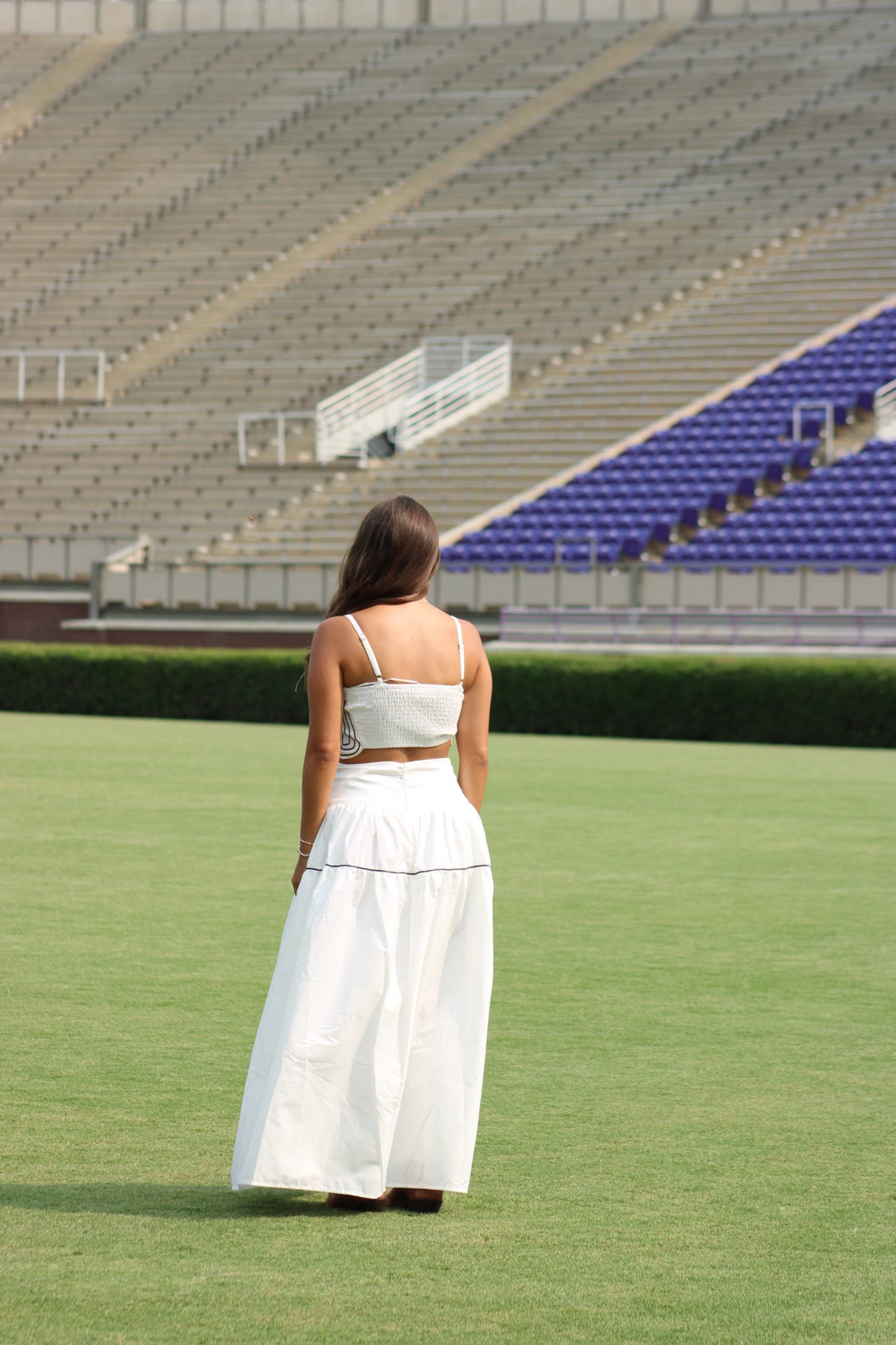 Southern Grace Embroidered Top & Midi Skirt Set - Black/White