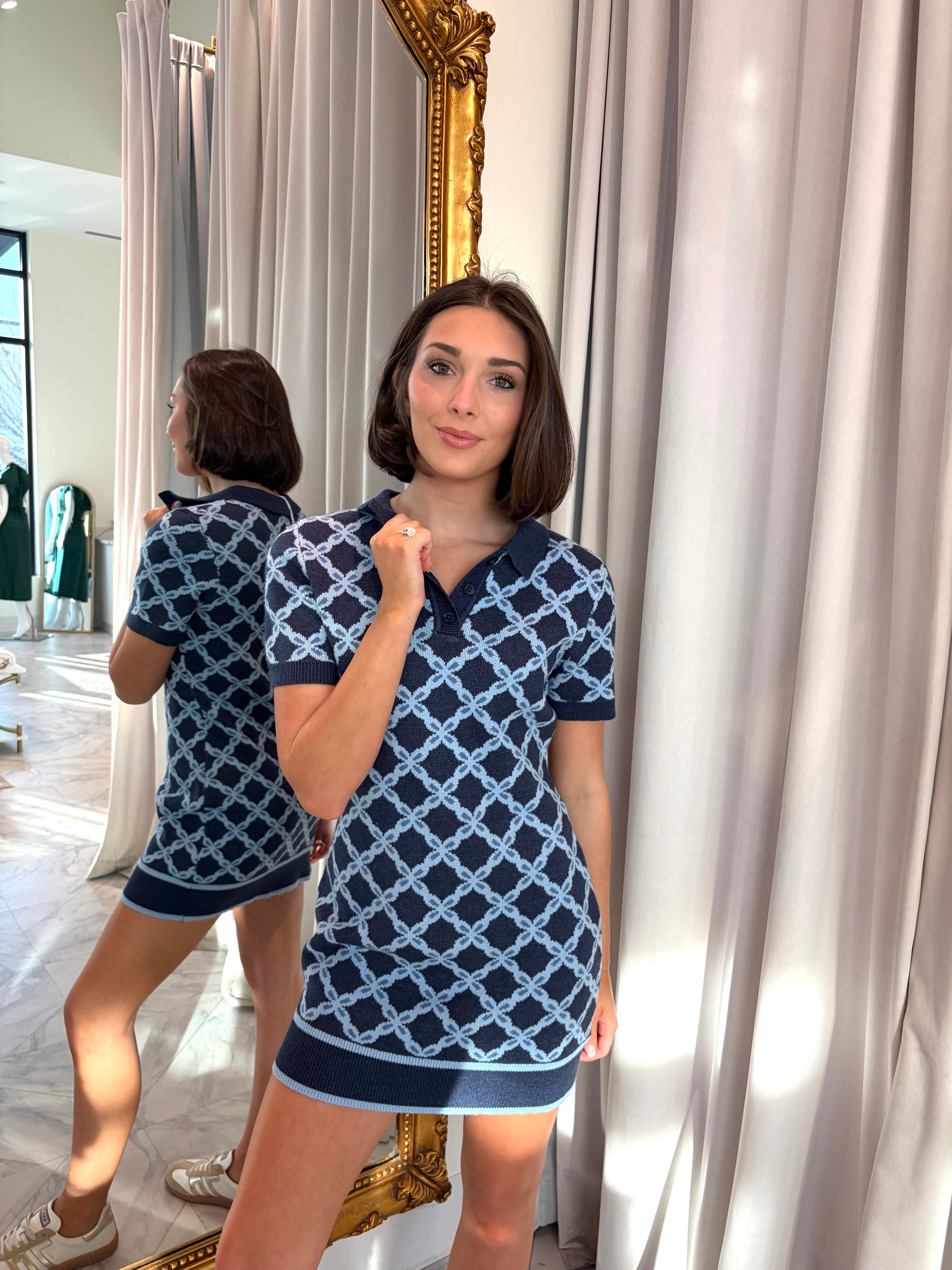 Joyce Sweater Dress - Blue Multi