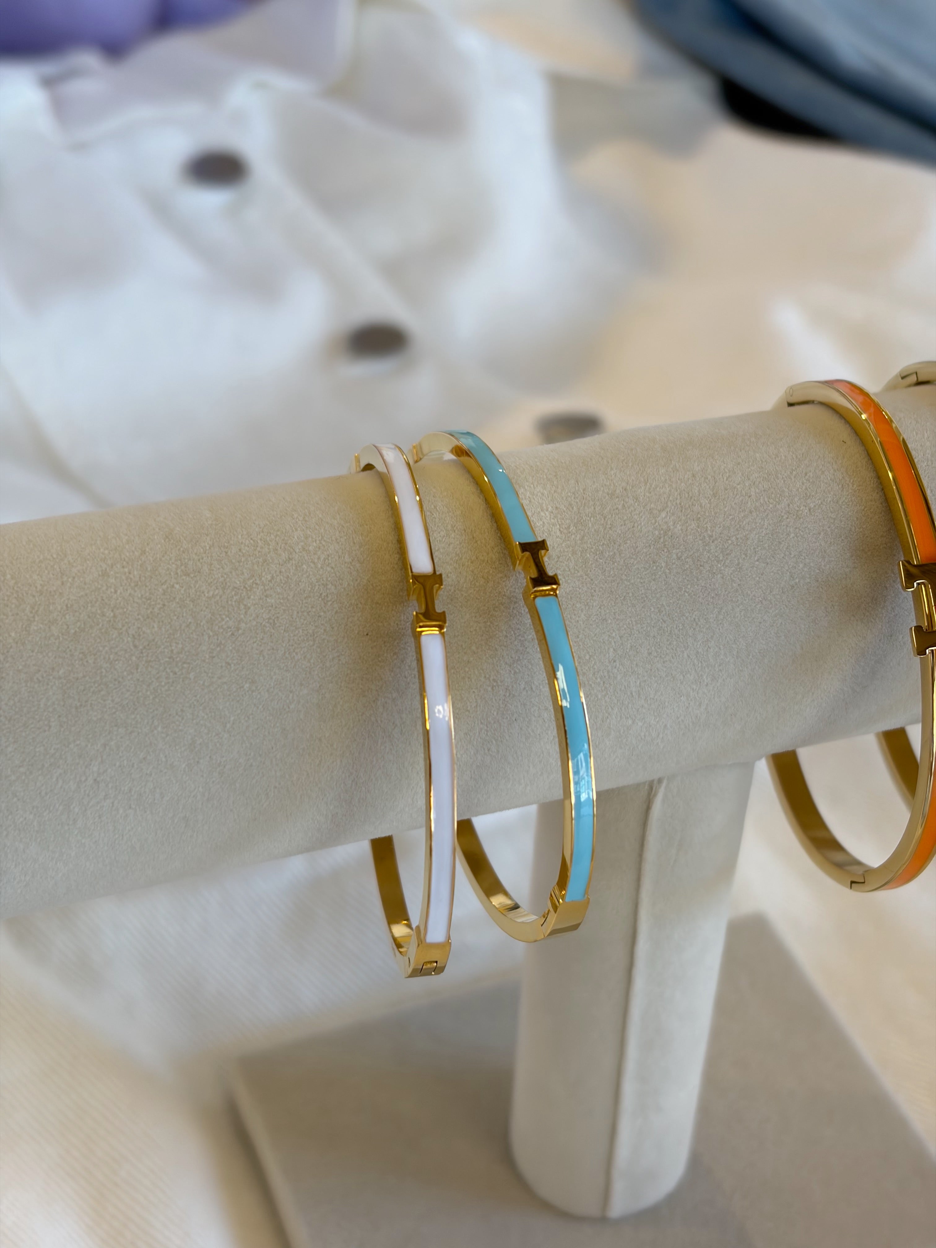 Thin Initial Bangle Bracelet