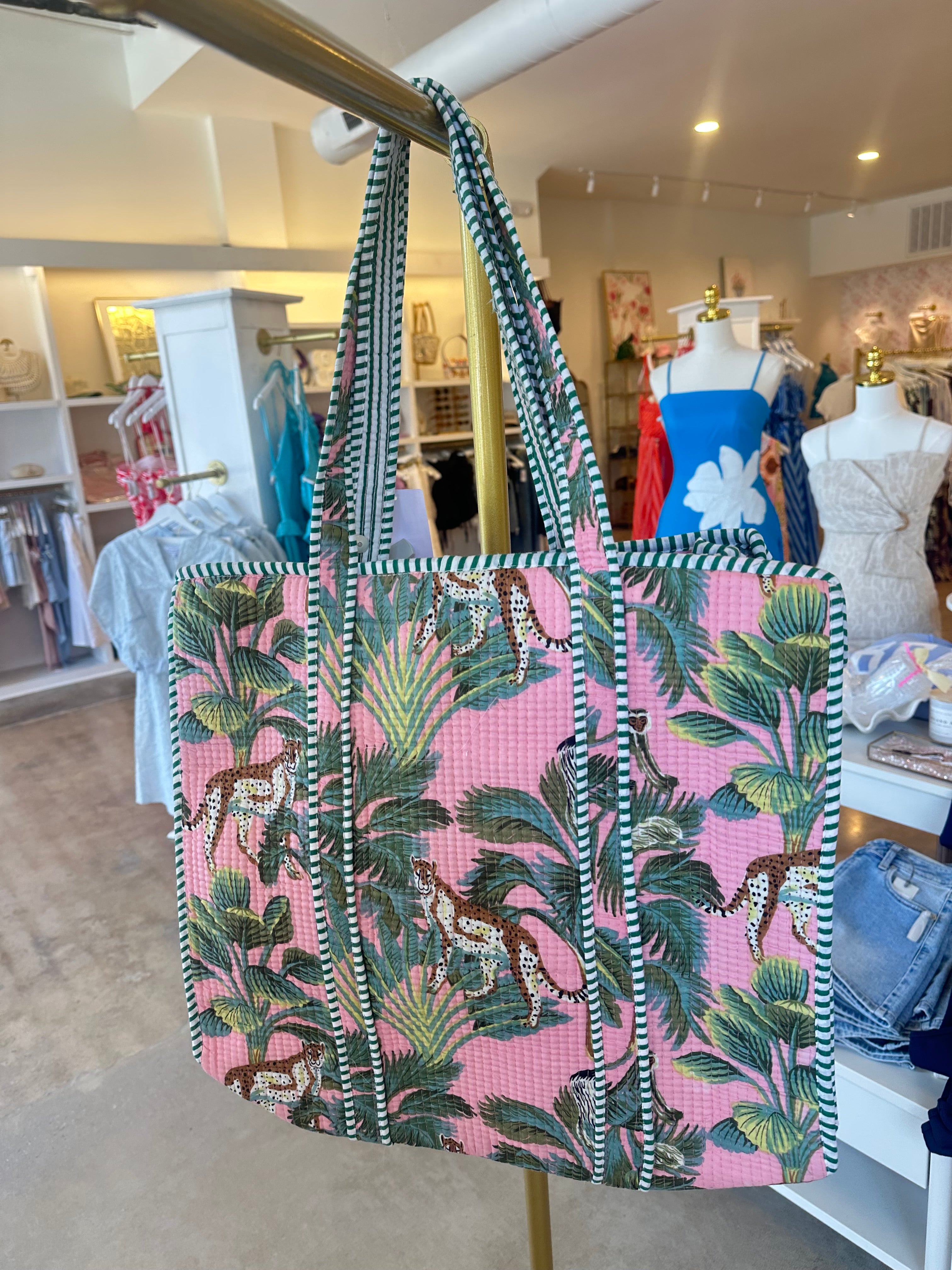Tropical Forest Quilted Tote