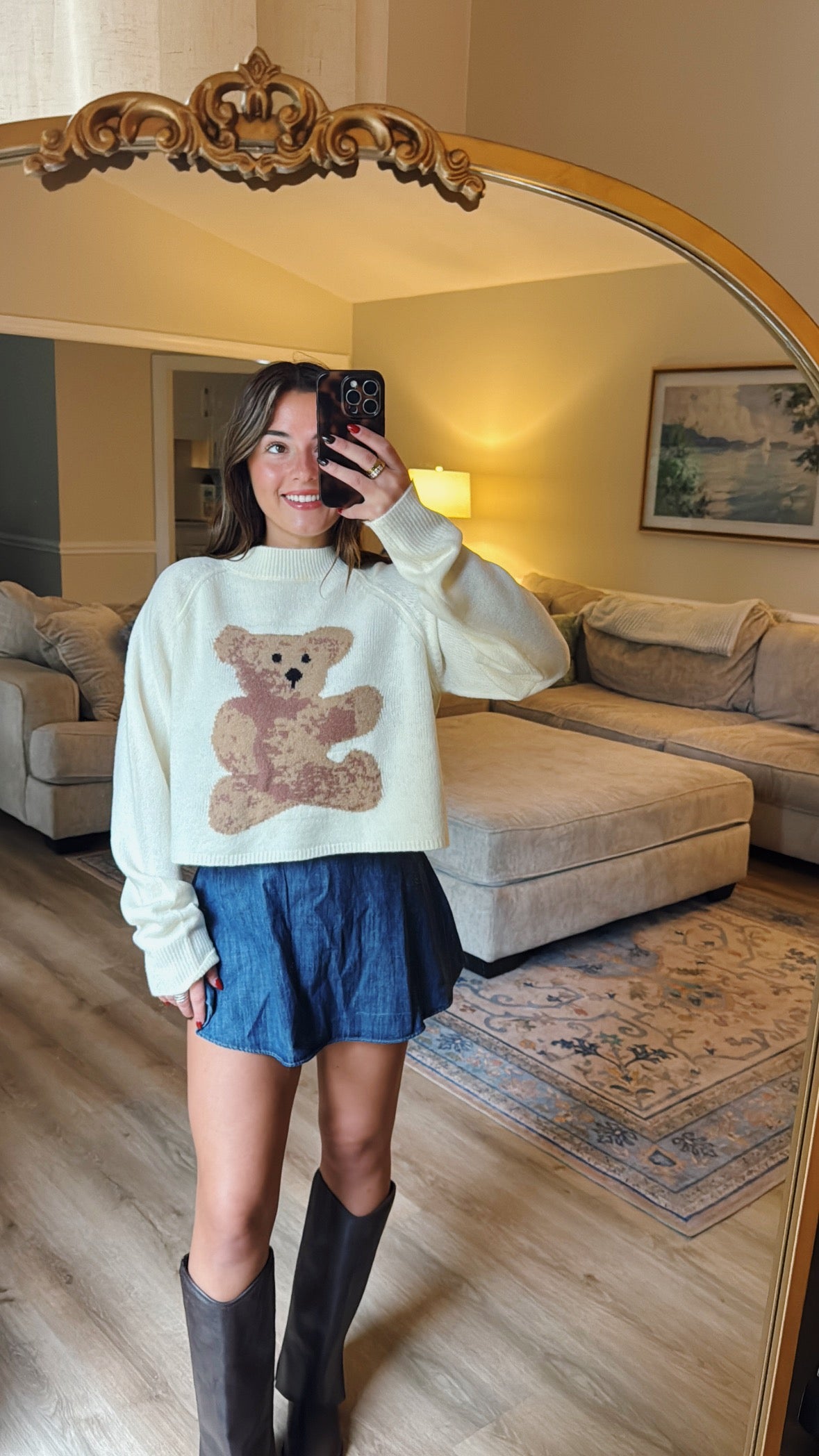 Teddy Cozy Mock Neckline Sweater - Ivory