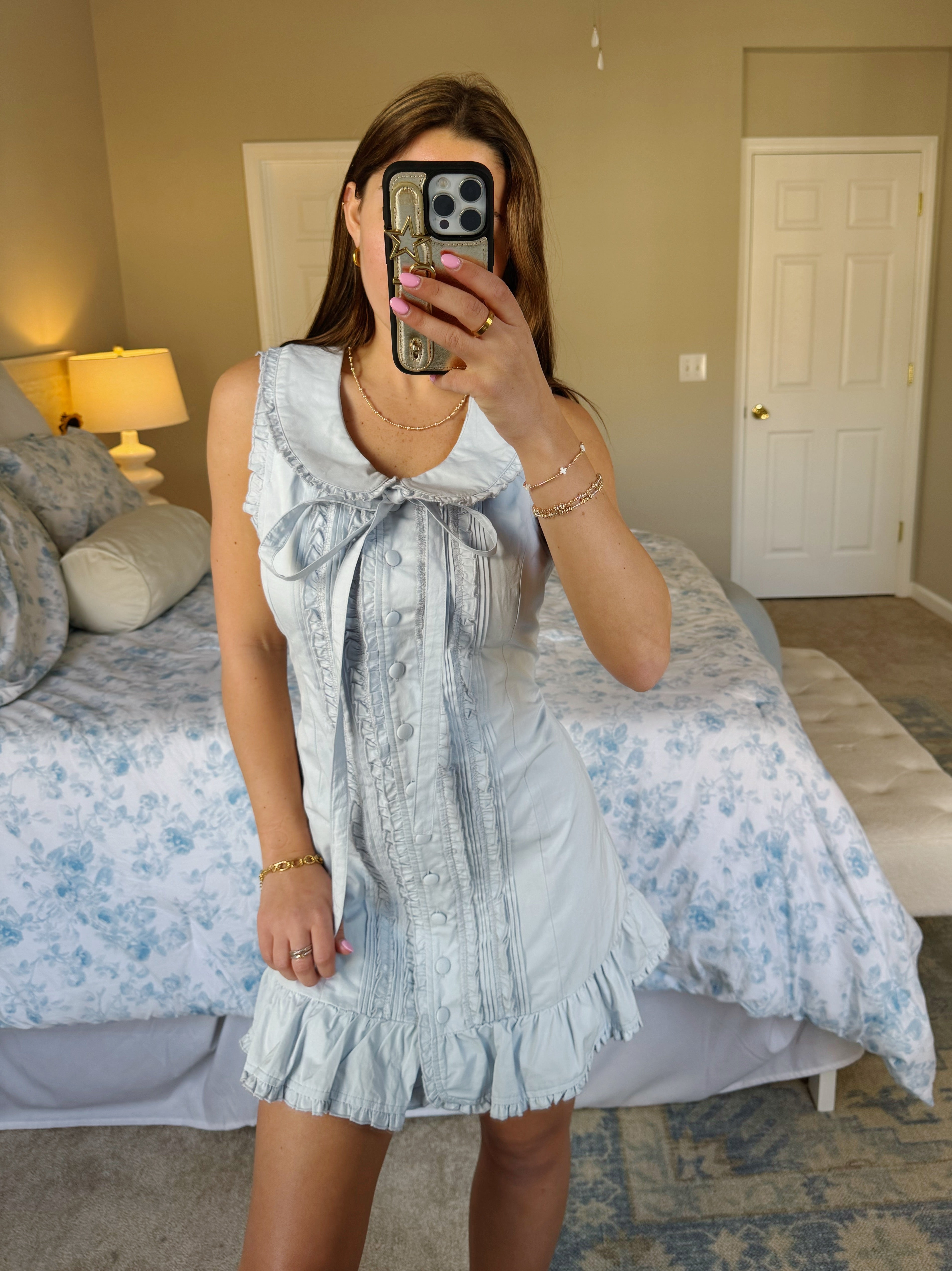 Mills Mini Dress - Light Blue