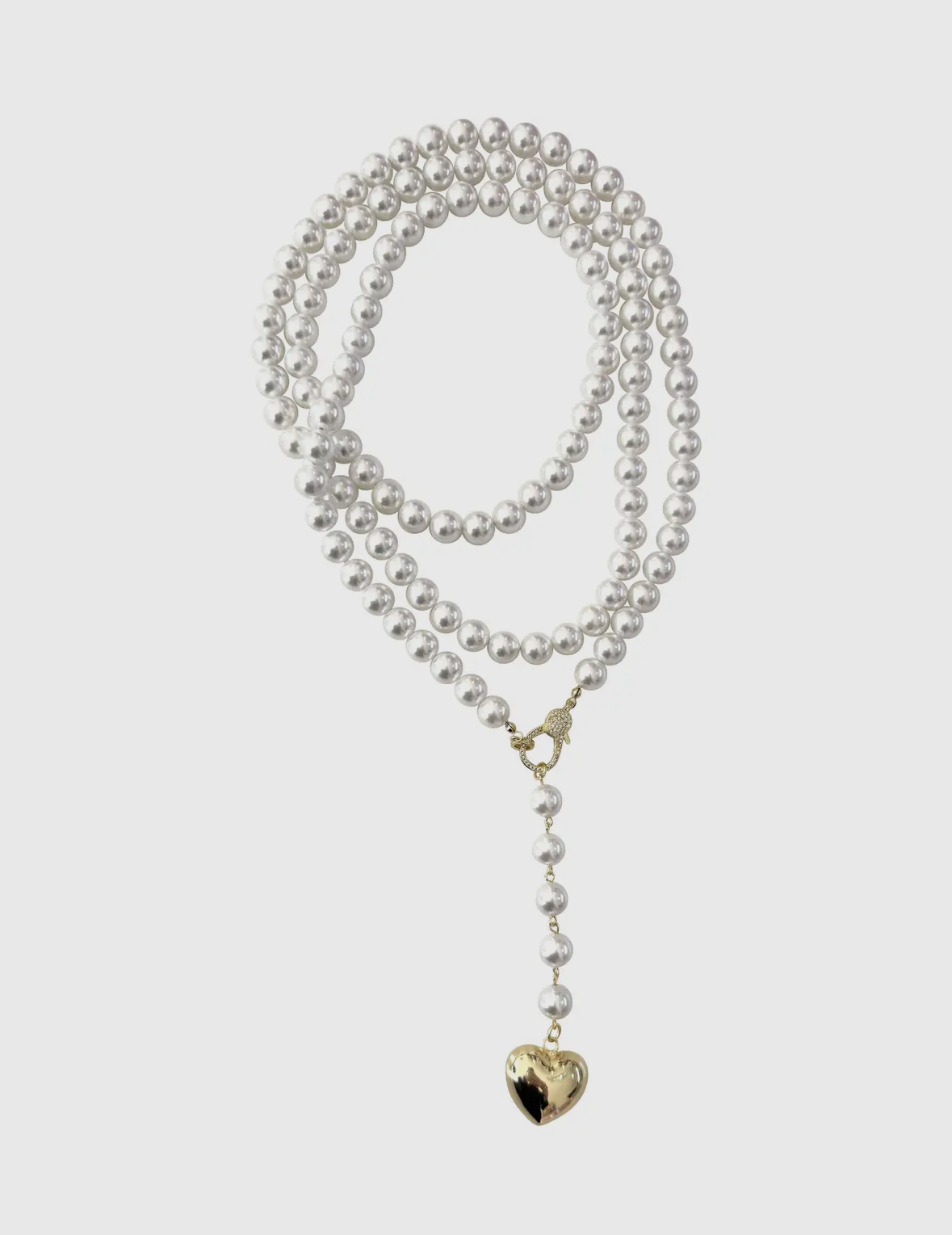 Elliot Pearl Beaded Wrap Heart Charm Necklace
