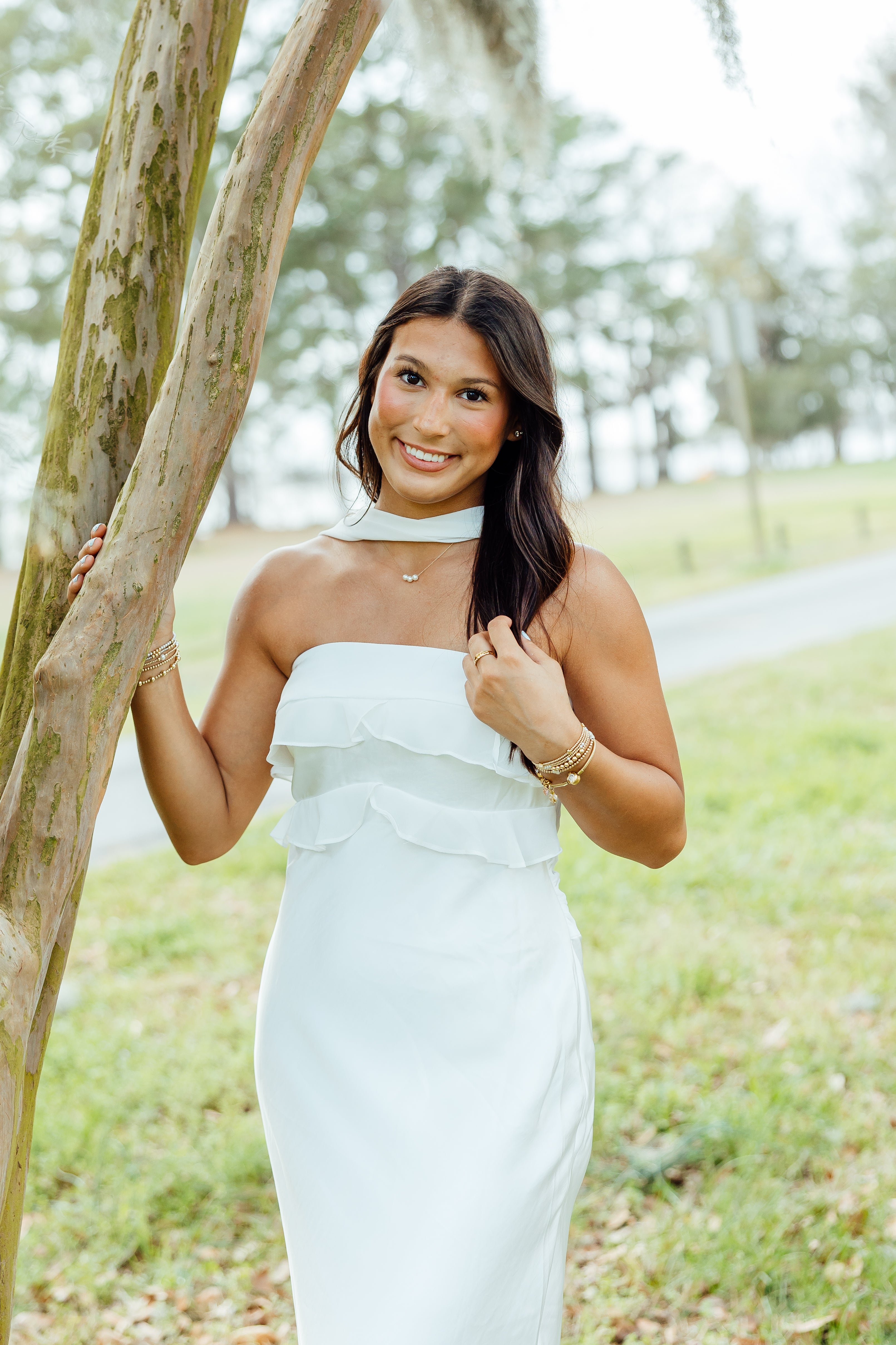 Special Occasion Satin Dress - White