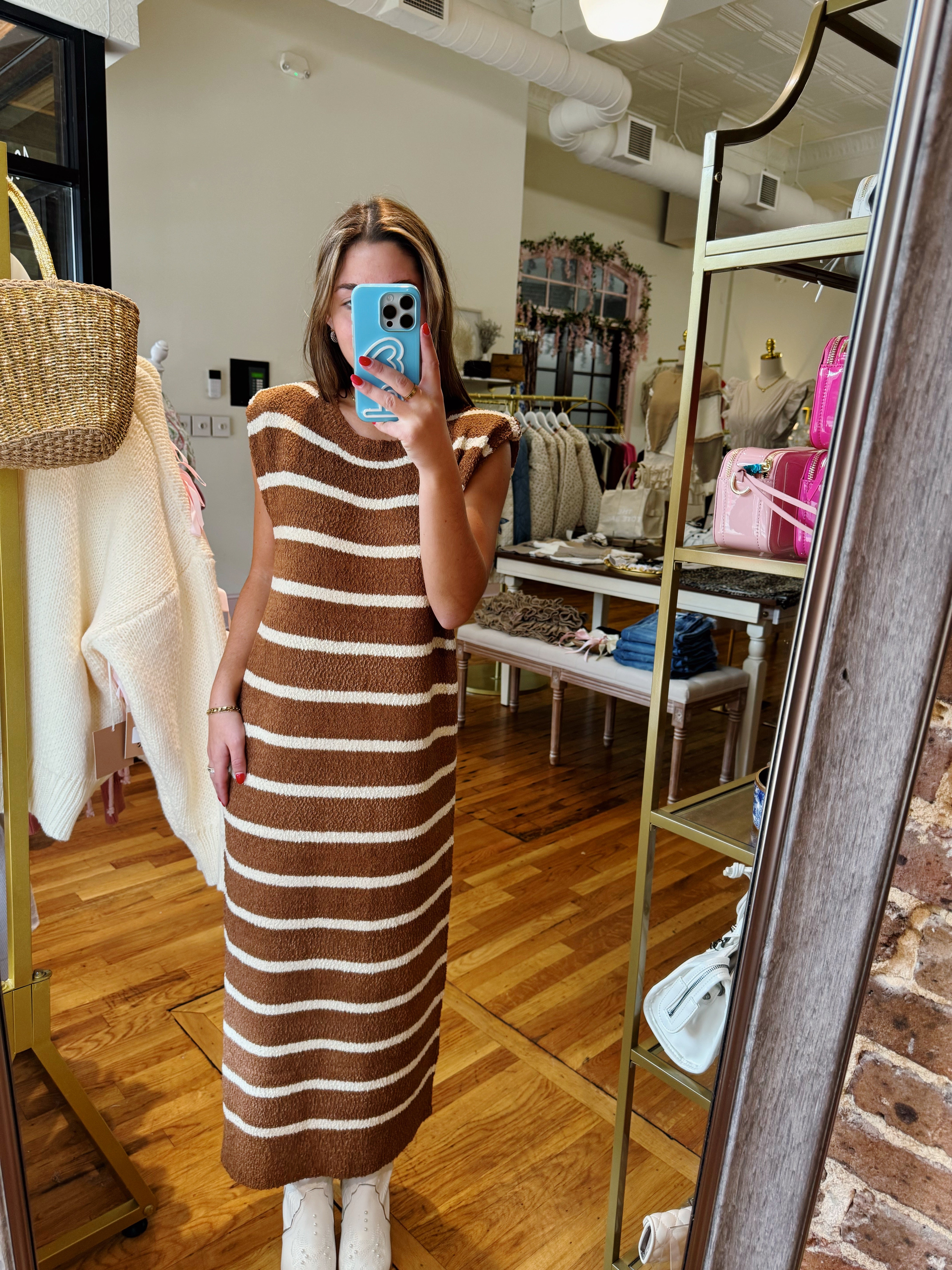 Deep End Midi Dress - Brown