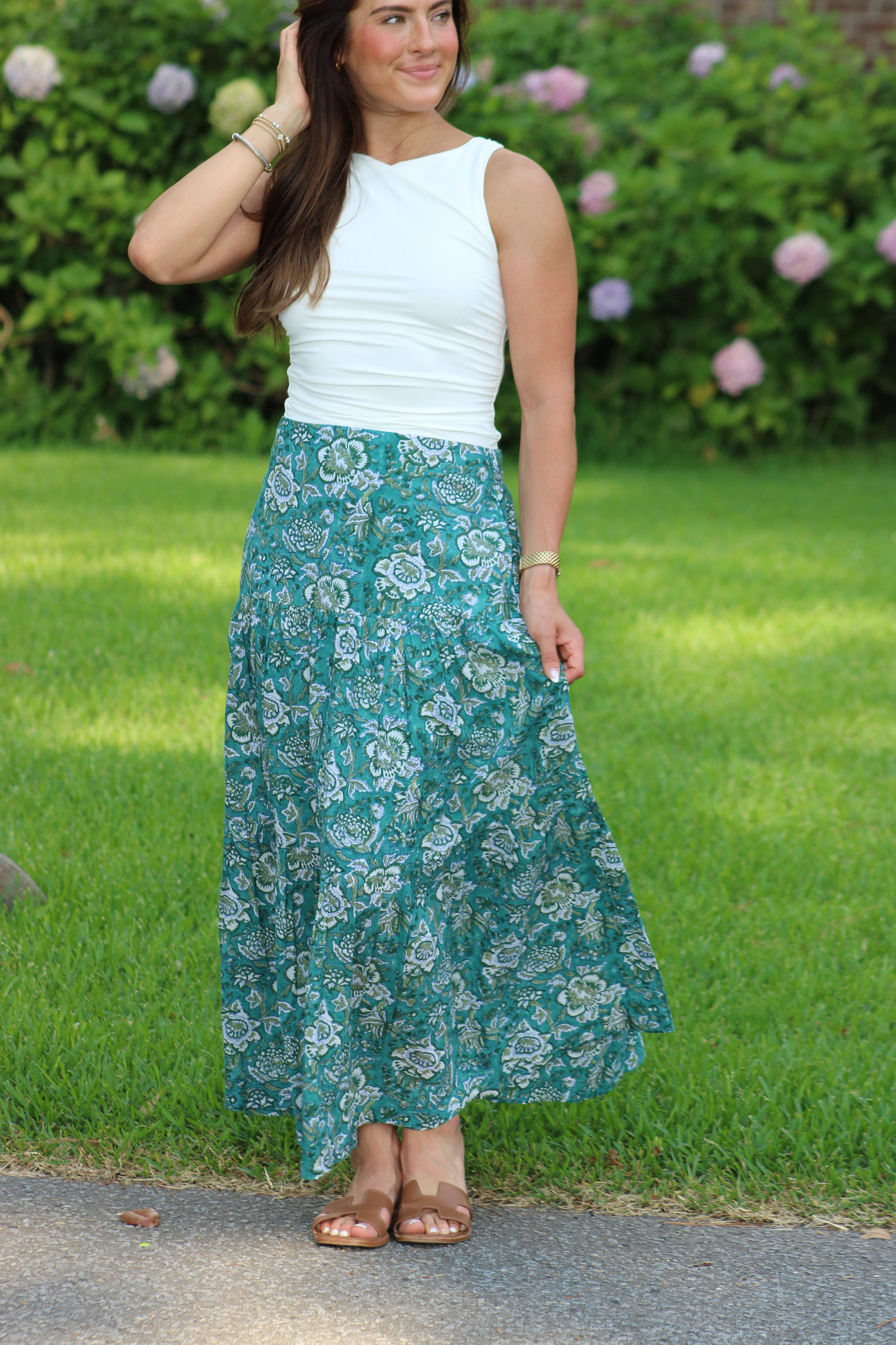 Serefina Midi Skirt - Green