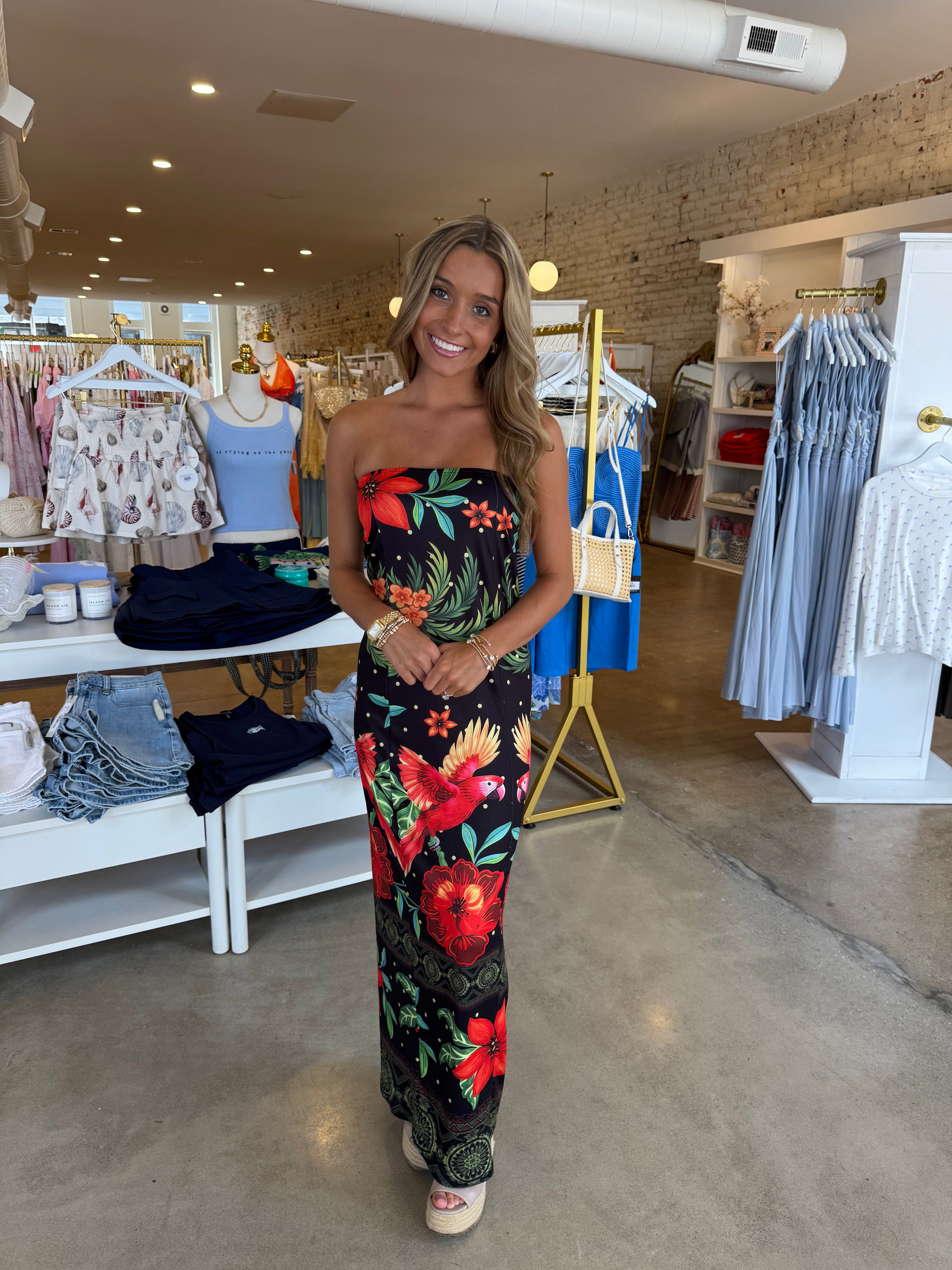 Rainforest Dreams Maxi Dress - Black