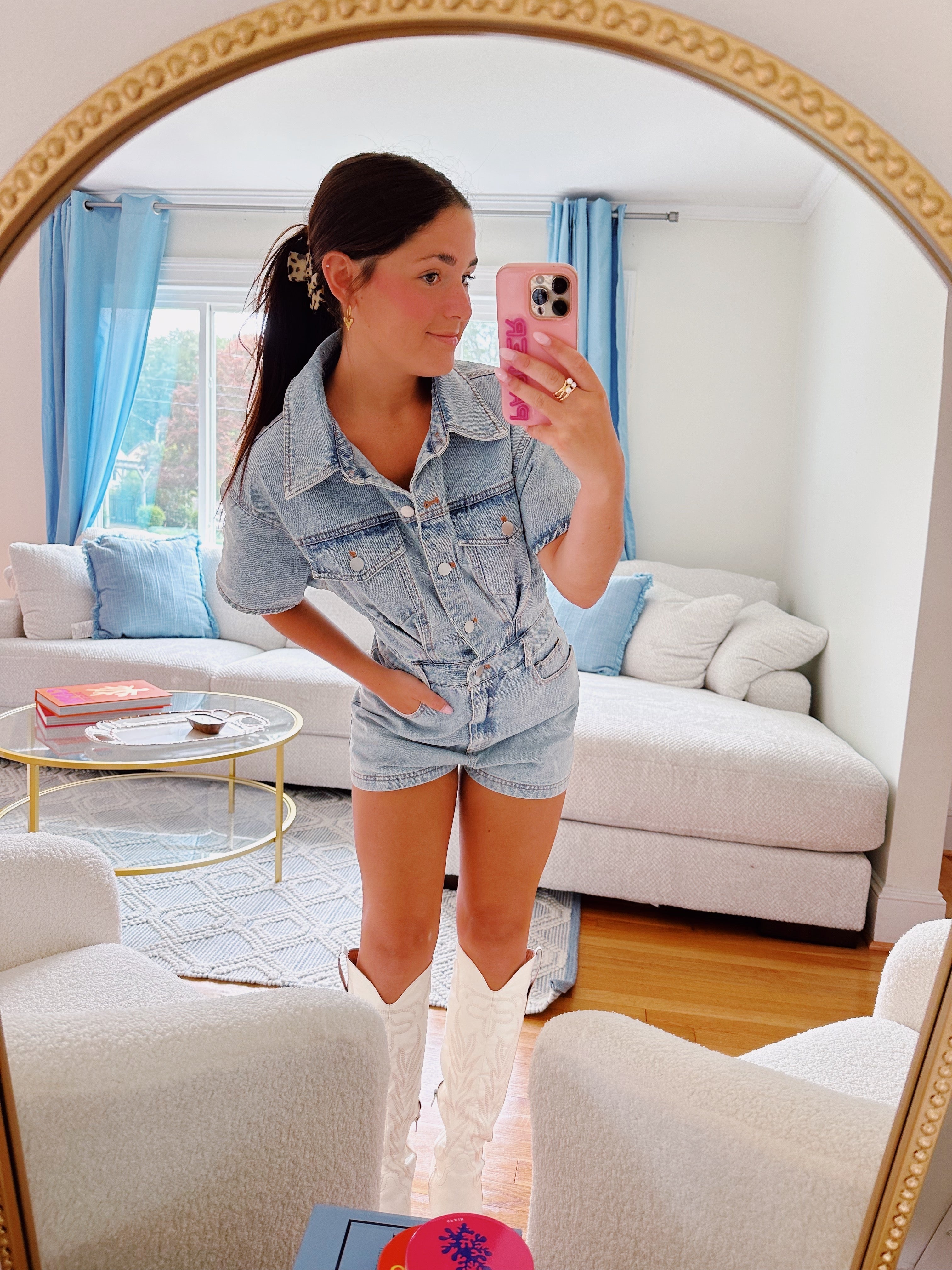 Good Times Roll Denim Romper