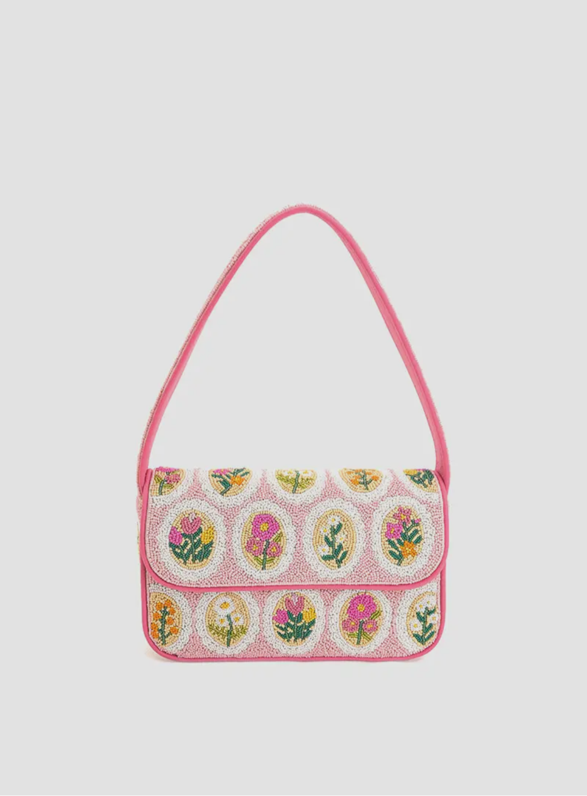 Blooming Medallions Beaded Shoulder Bag