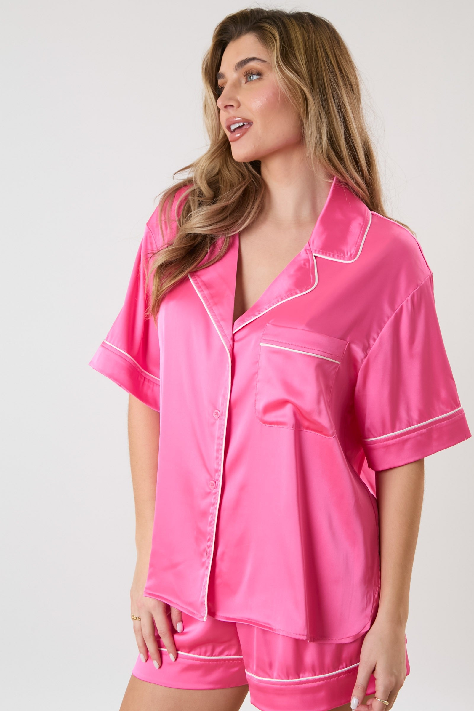 On Cloud Nine Pajama Shorts - Hot Pink