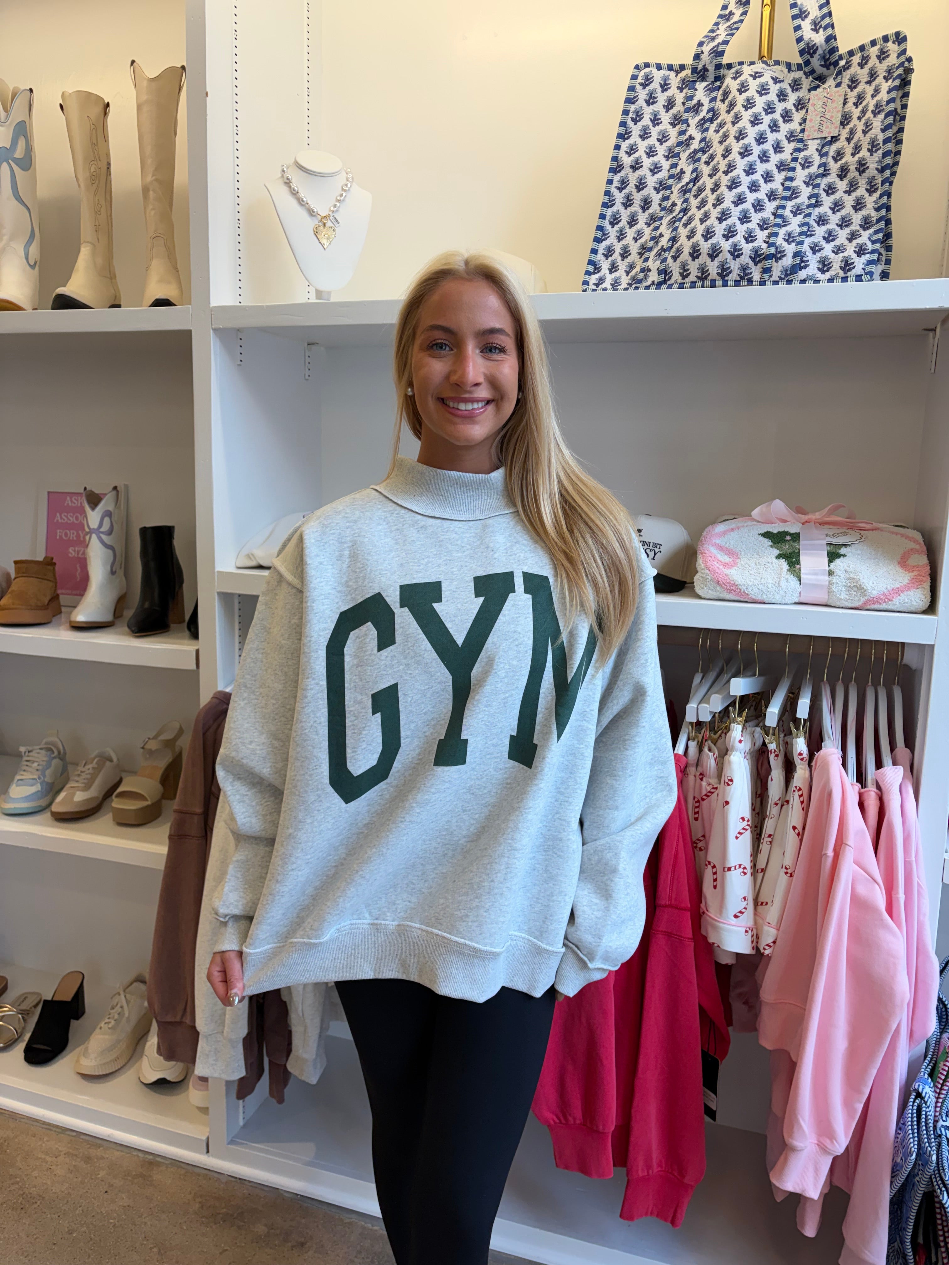 GYM & BED Reversible Mockneck Sweatshirt - Grey