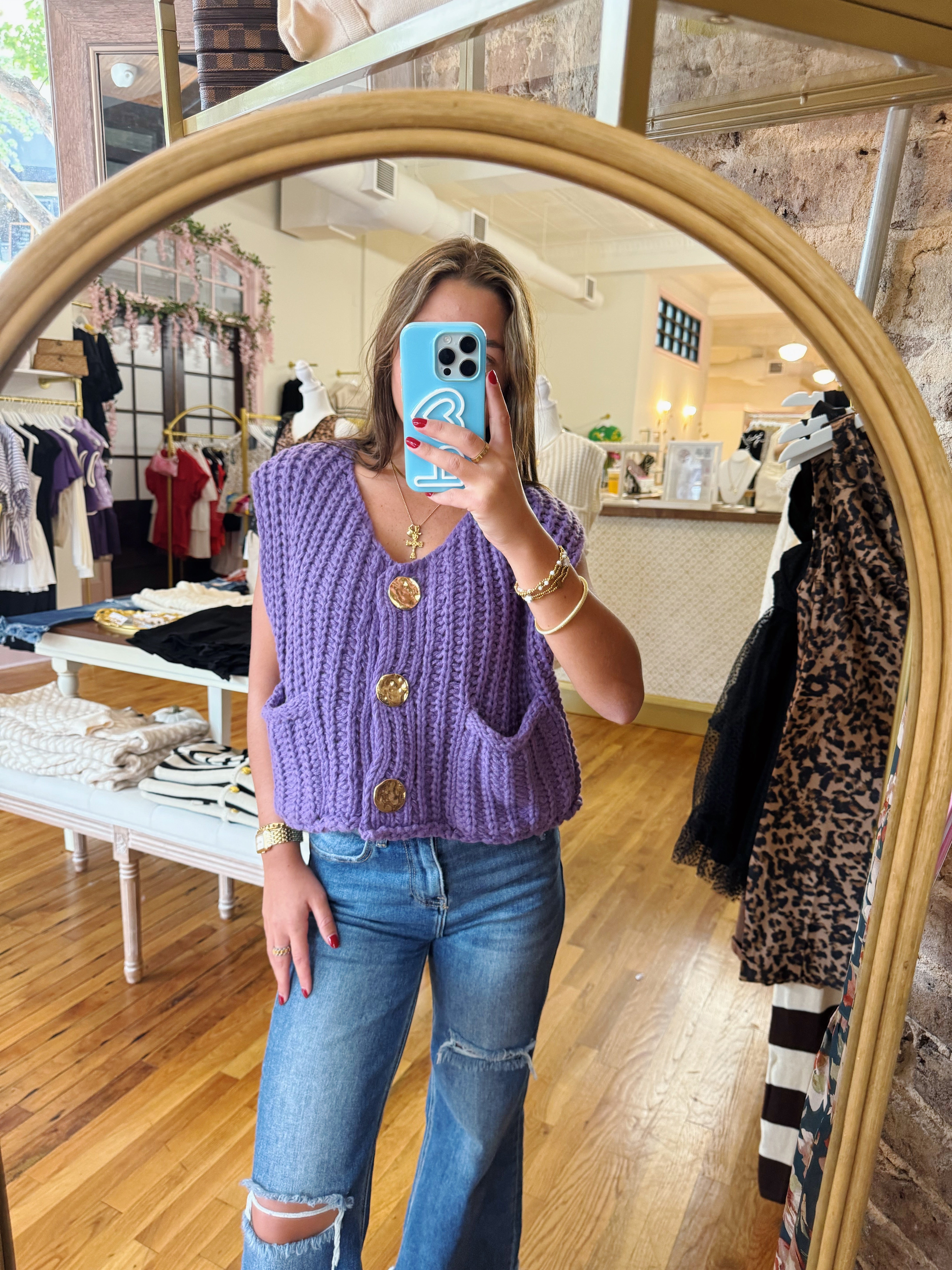 Harlow Sweater Vest - Purple