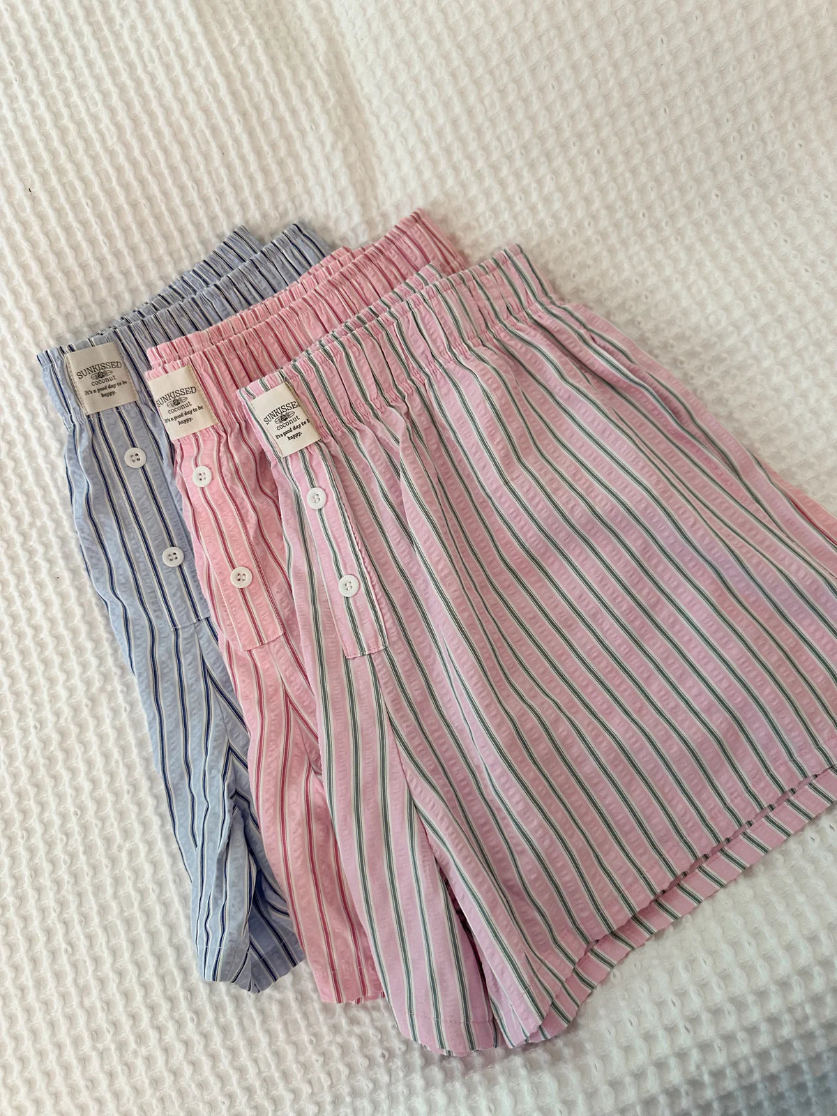 Everyday Boxer Shorts - Pink/ Green Halo Stripes